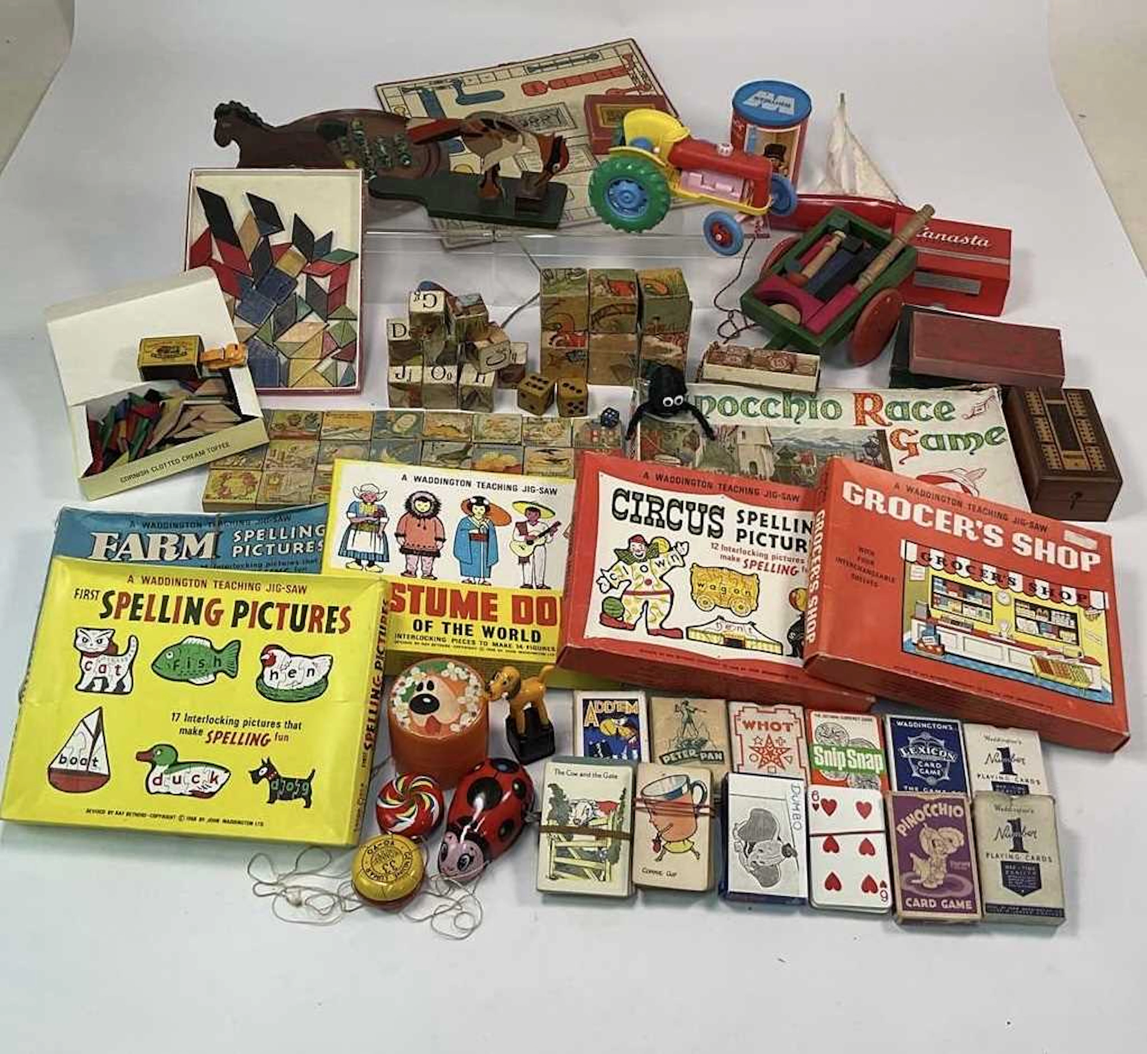 A quantity of vintage toys and games