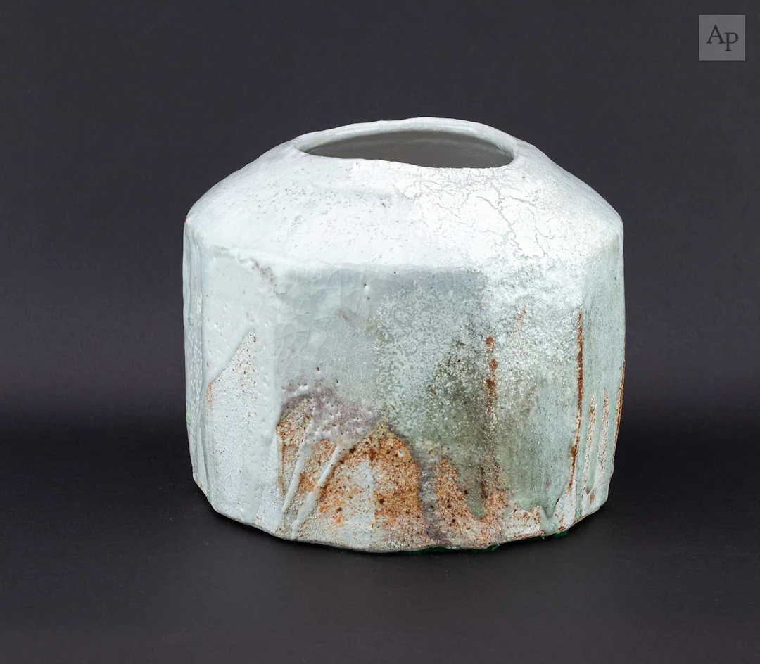 AKIKO HIRAI (born 1970); a large faceted stoneware vessel...
