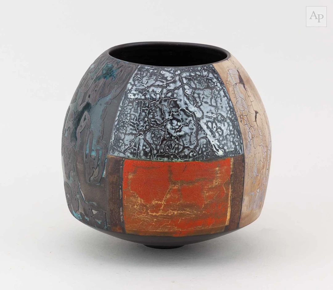 TONY LAVERICK (born 1961); a black porcelain vessel...