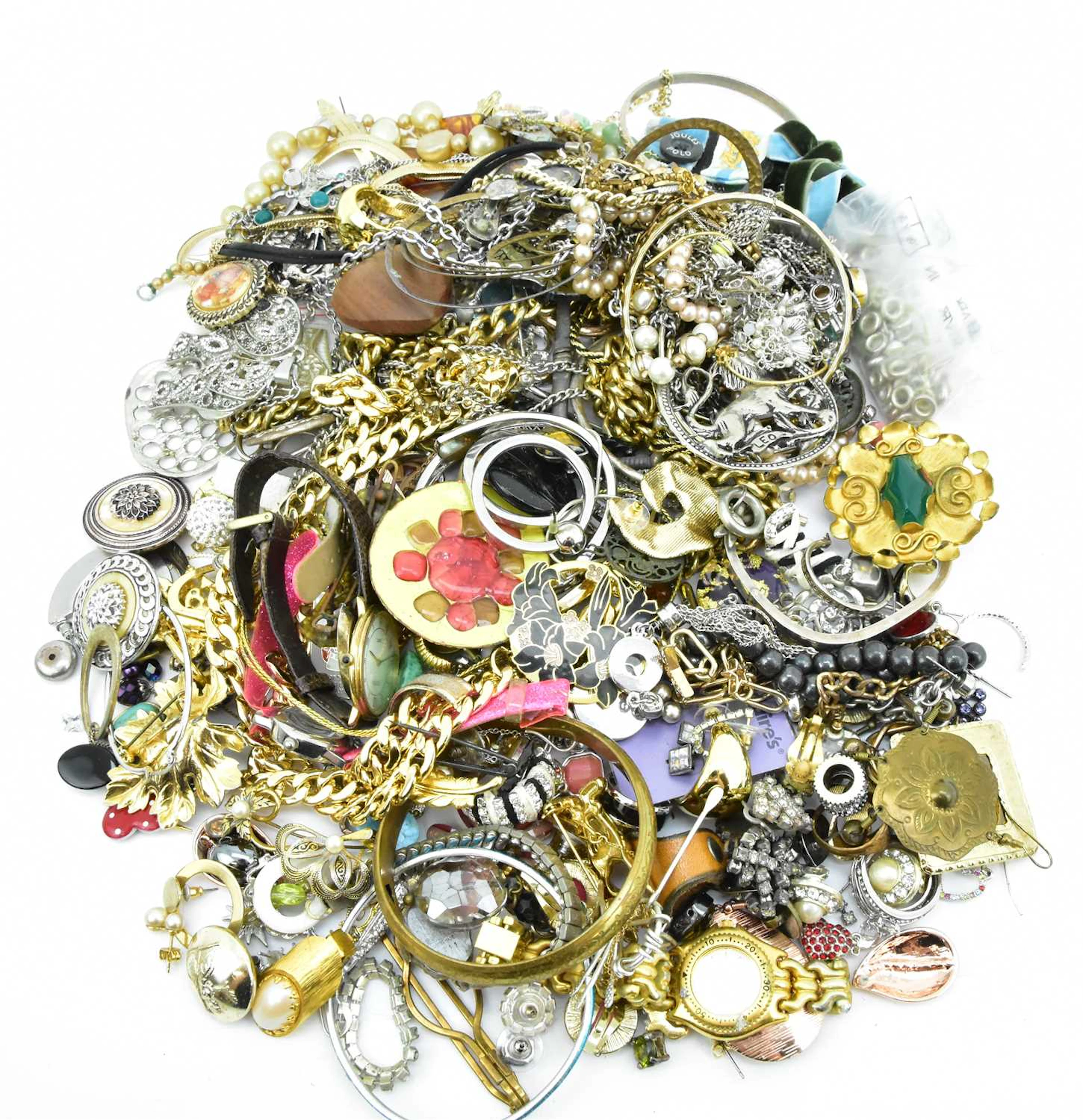 A large quantity of modern and vintage costume jewellery including watches
