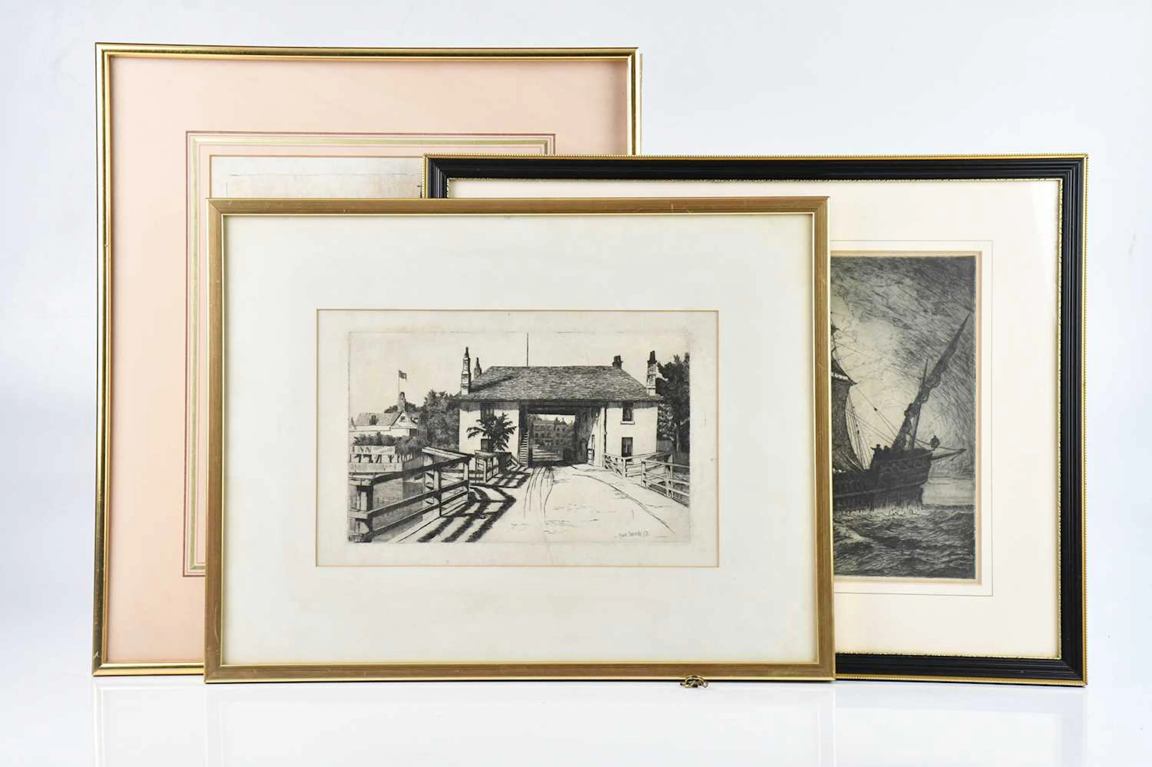 W GREAVES; ink drawing