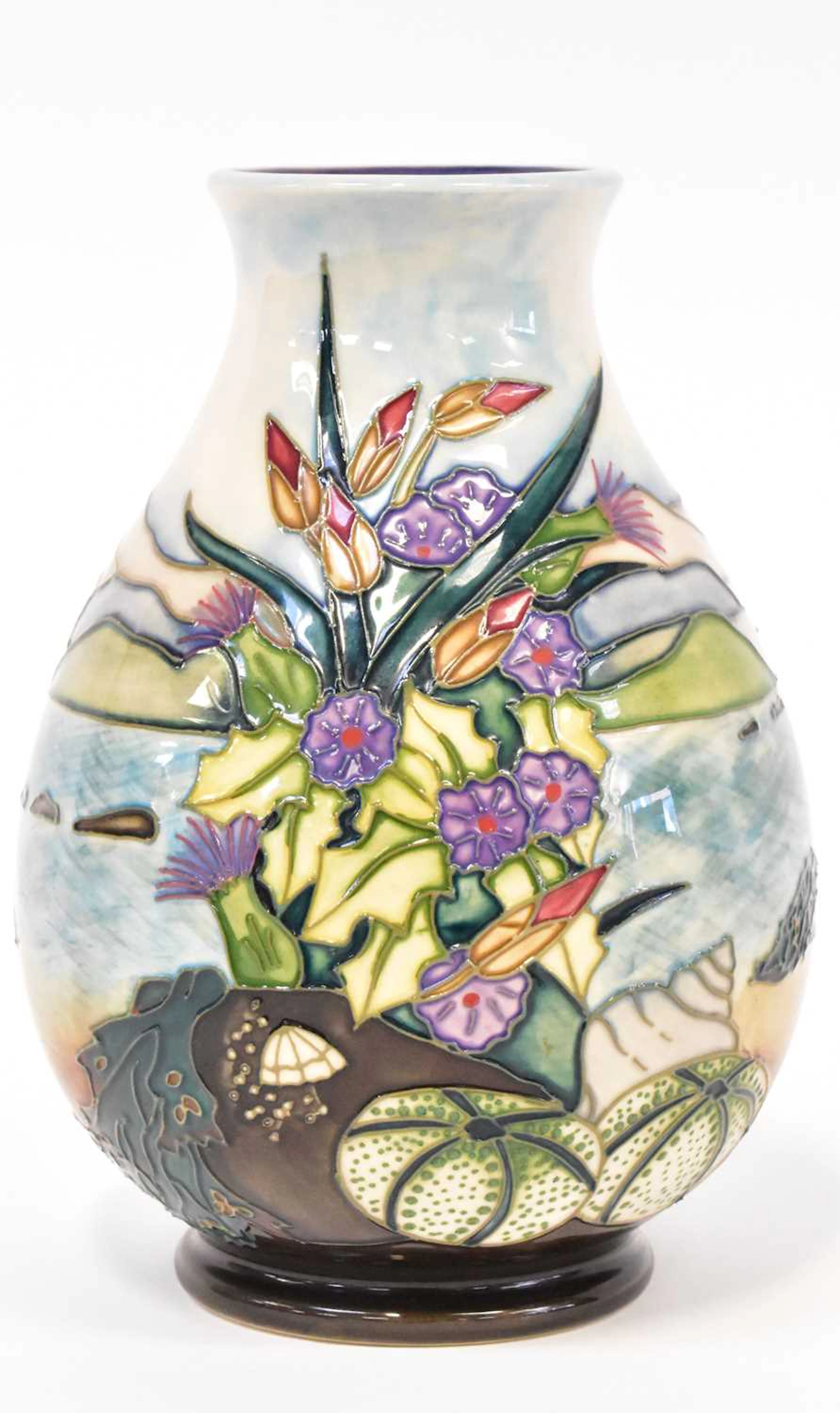 MOORCROFT; an 'Islay' pattern vase by Rachel Bishop