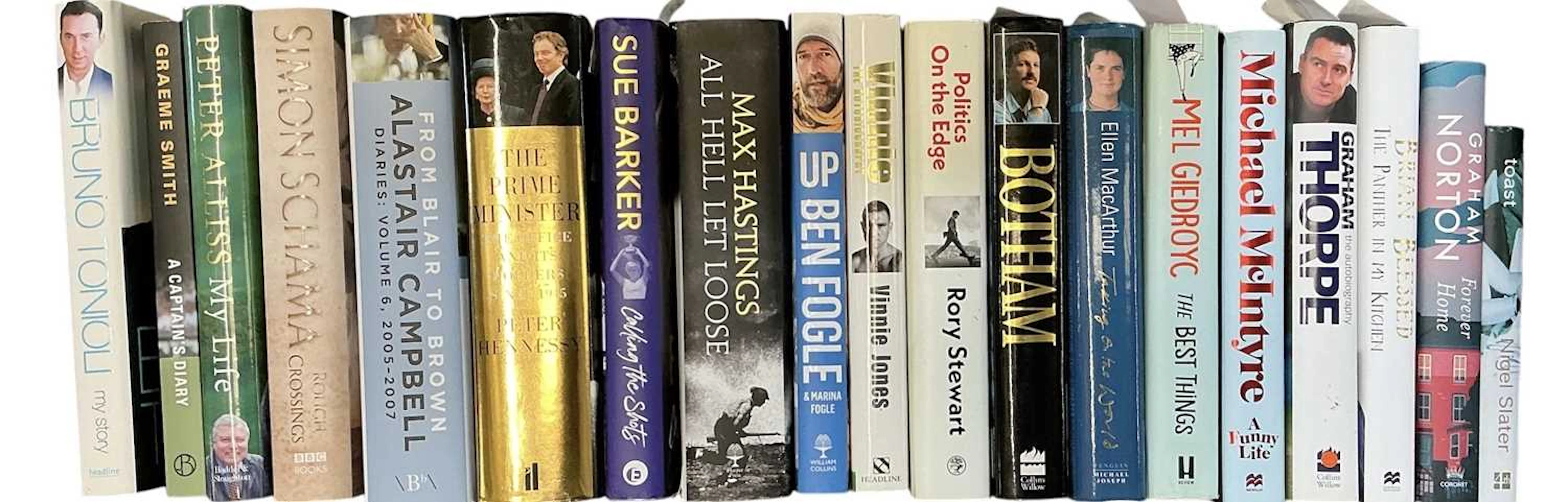 Nineteen assorted signed books and autobiographies