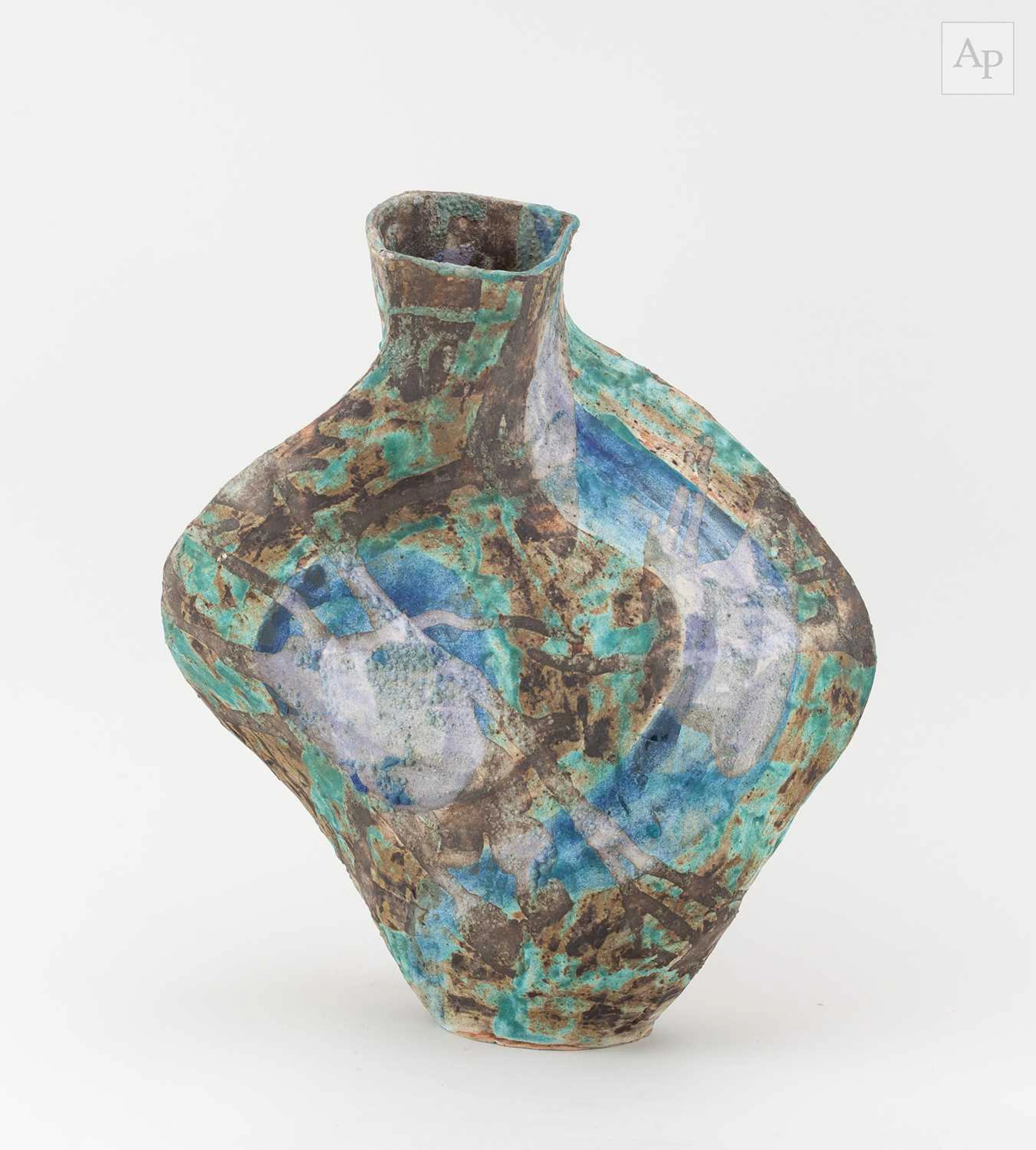 JULIAN KING-SALTER (born 1954); a stoneware bottle of...
