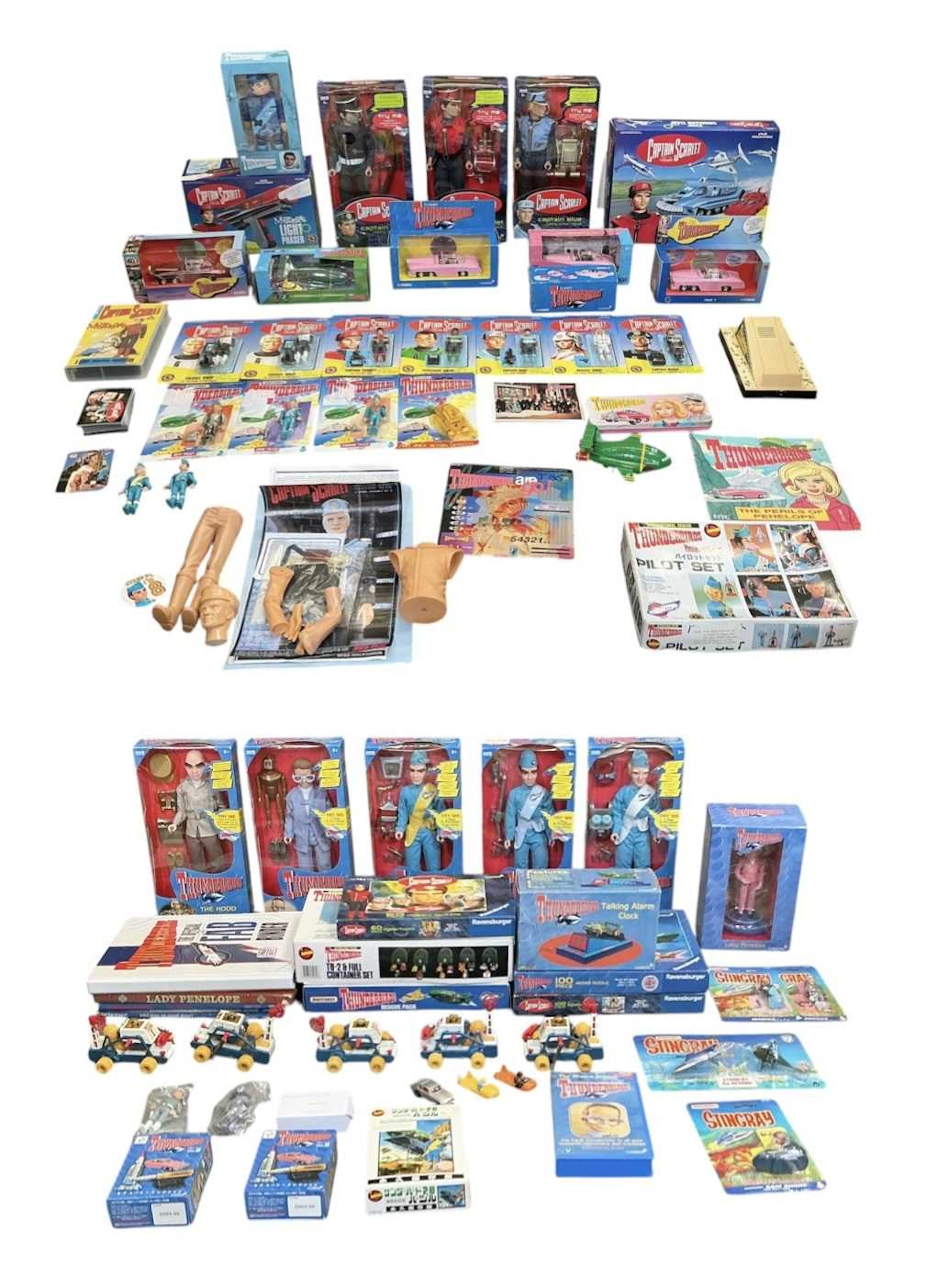 A large collection of Thunderbirds and Captain Scarlet...