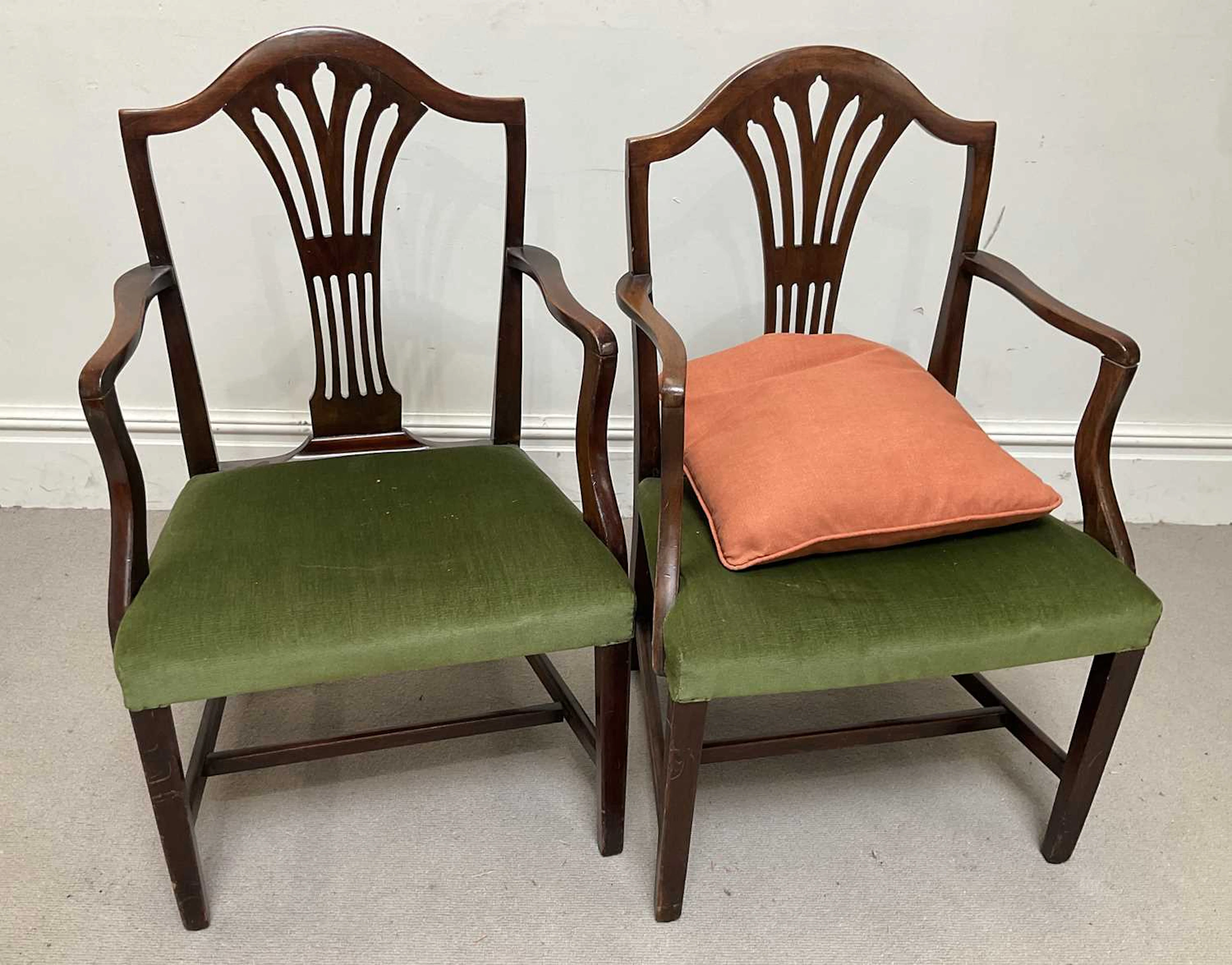 A pair of 19th century mahogany dining chairs
