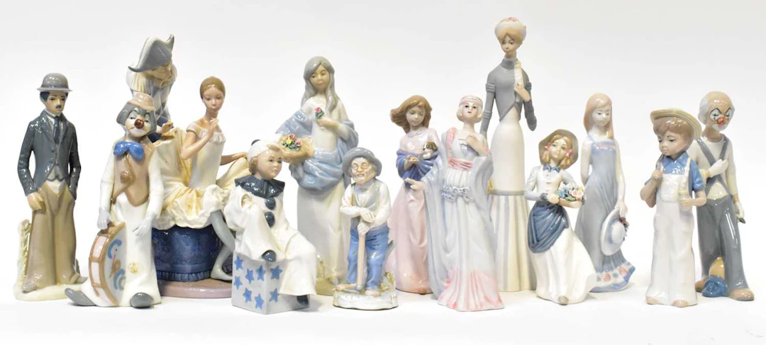 A collection of NAO and other Spanish porcelain figures