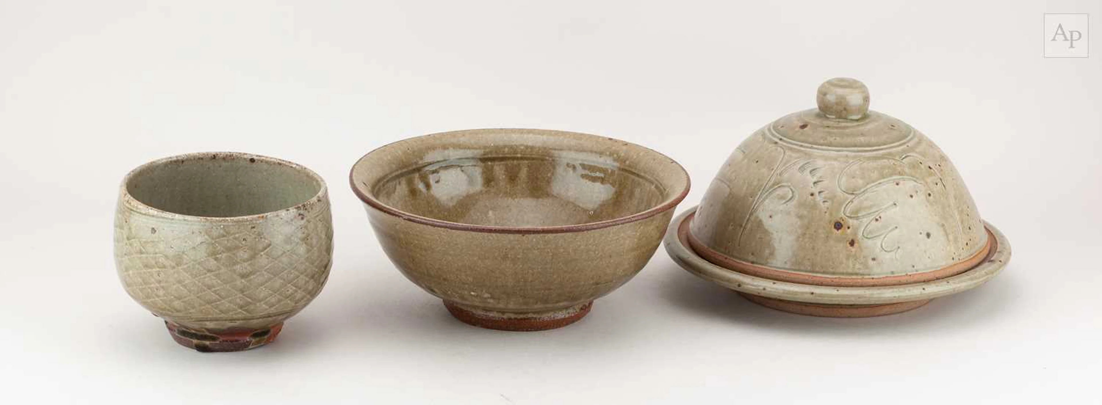 PHIL ROGERS (1951-2020); a stoneware cheese dome covered...