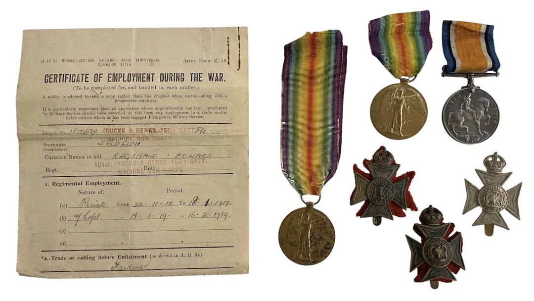 A pair of WWI medals comprising the 1914-1918 British War...