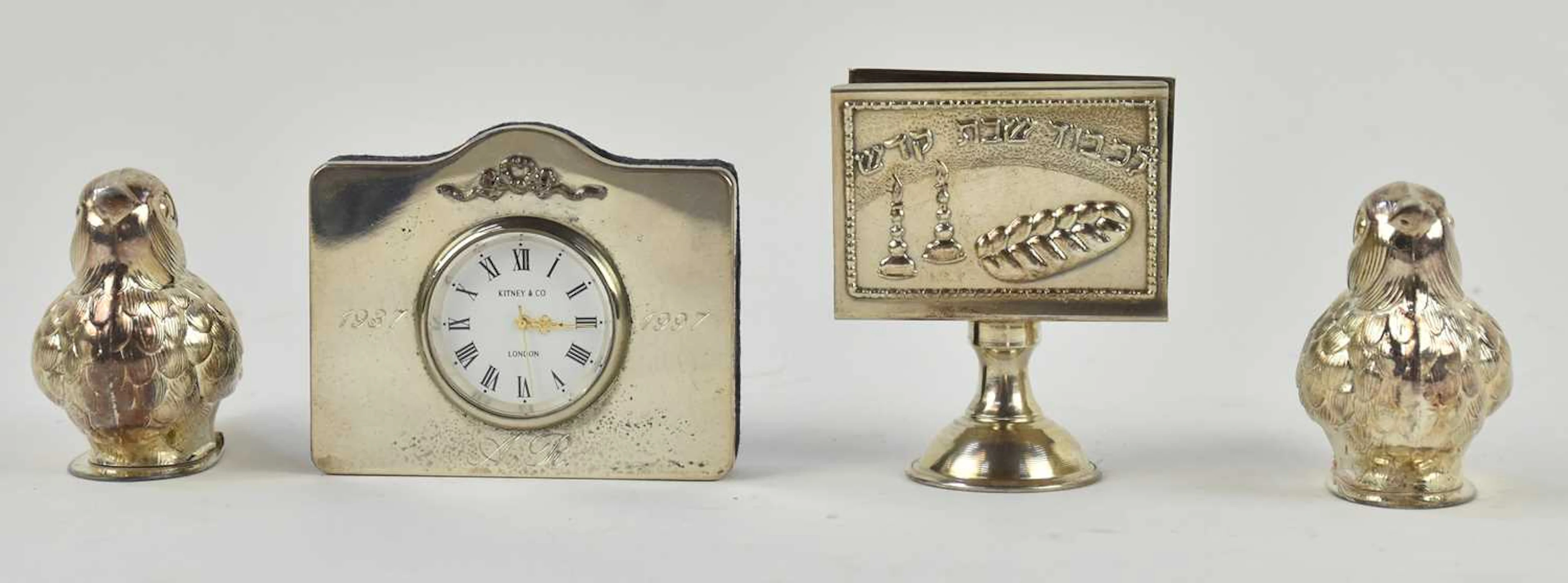 A modern Israeli 925 silver matchbox holder on stand