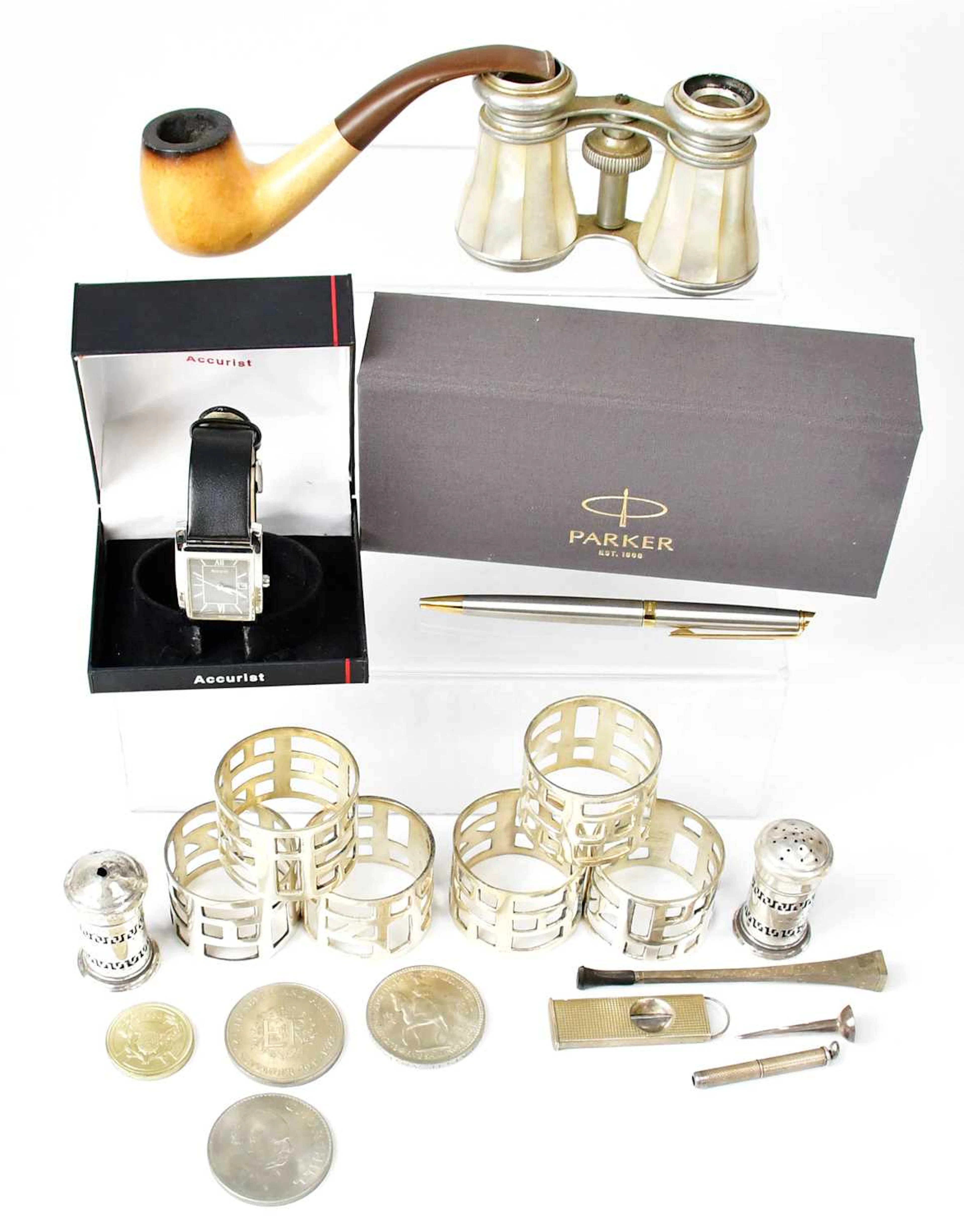A group of hallmarked silver items
