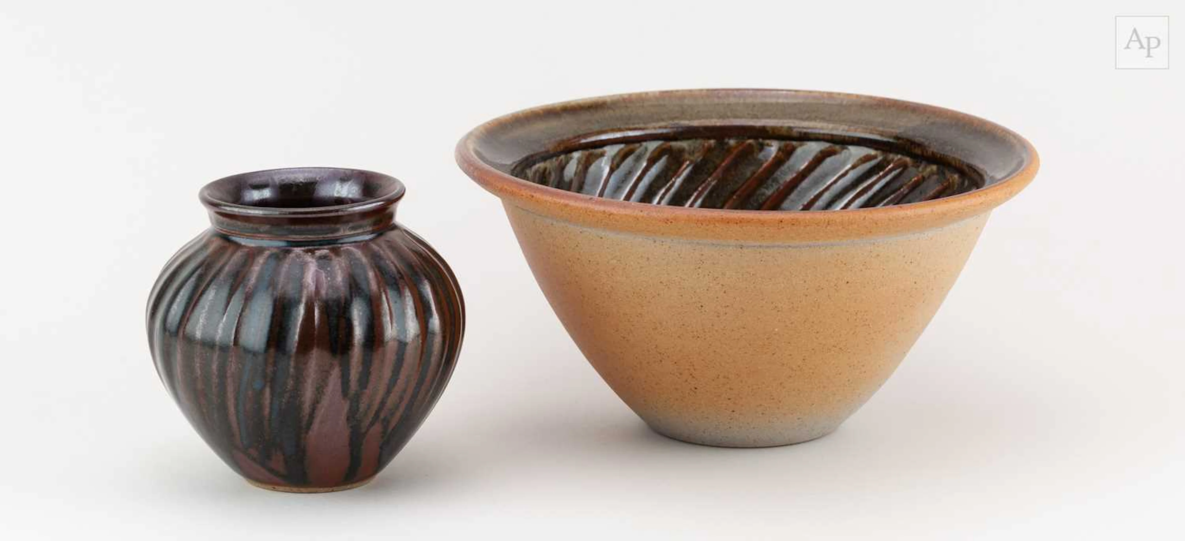 NICK REES (born 1949) for Muchelney Pottery; a fluted...