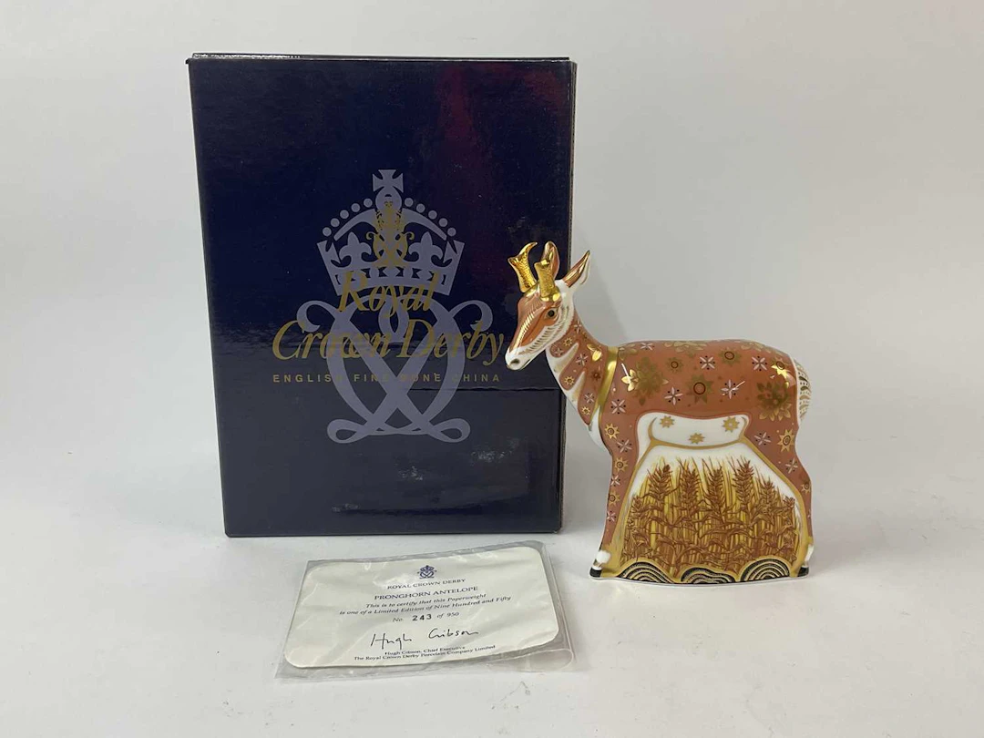 ROYAL CROWN DERBY; 'Pronghorn Antelope' figure
