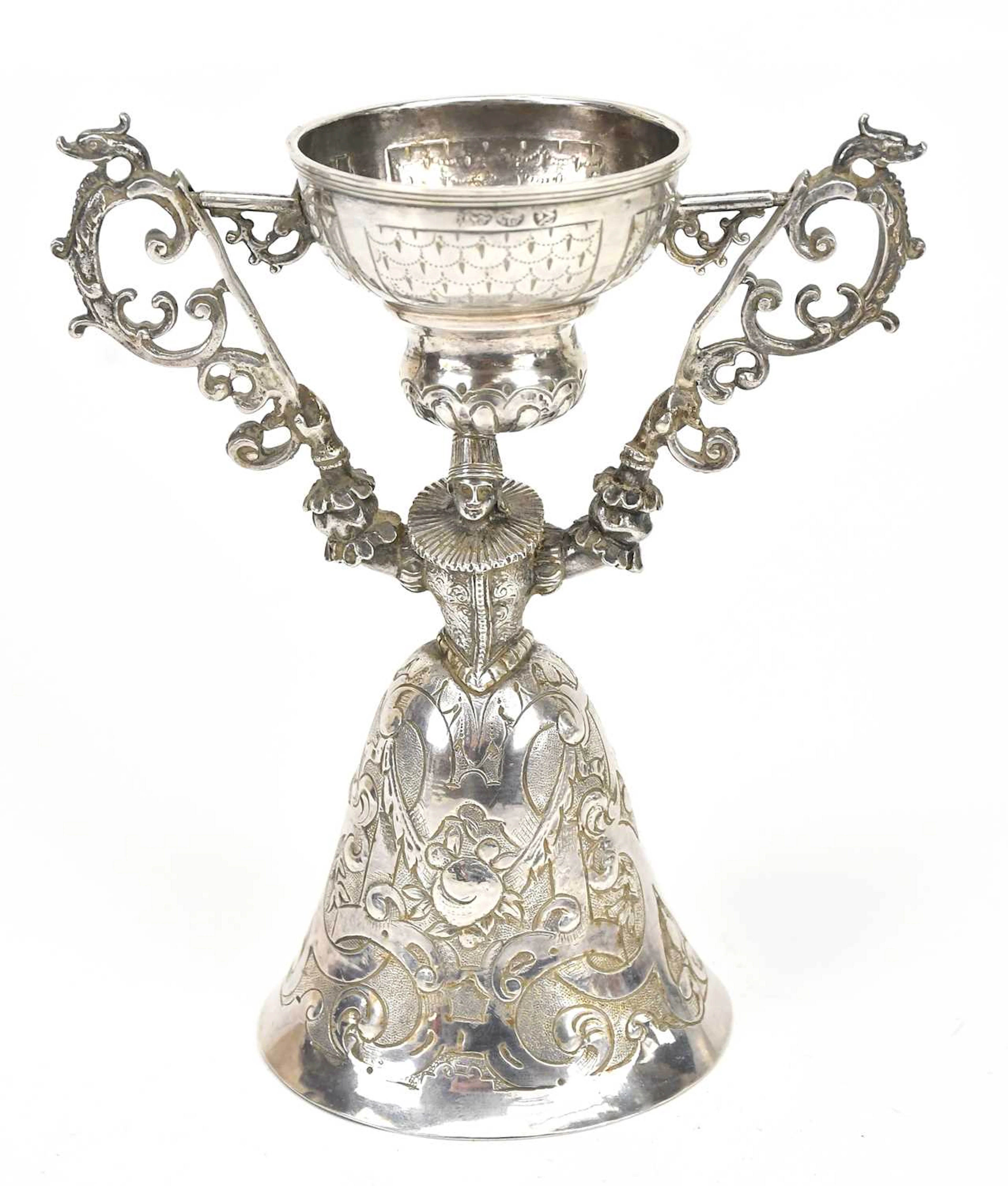 KURZ DINGELDEIN; a Hanau silver bridal/wedding cup formed...