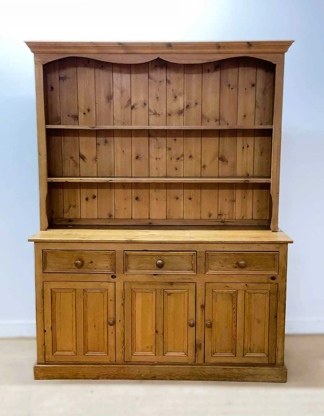 A large pine farmhouse dresser