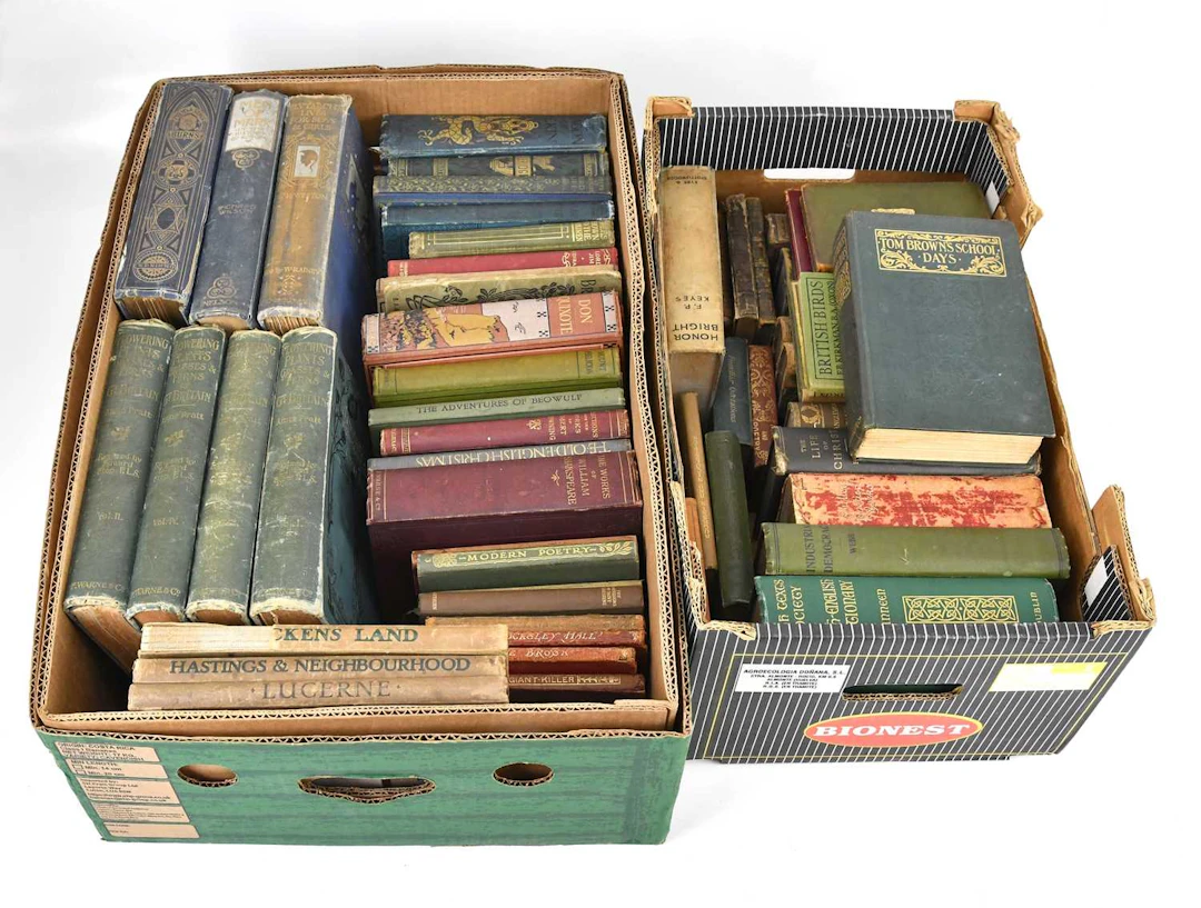 A miscellany of leather and cloth bound books