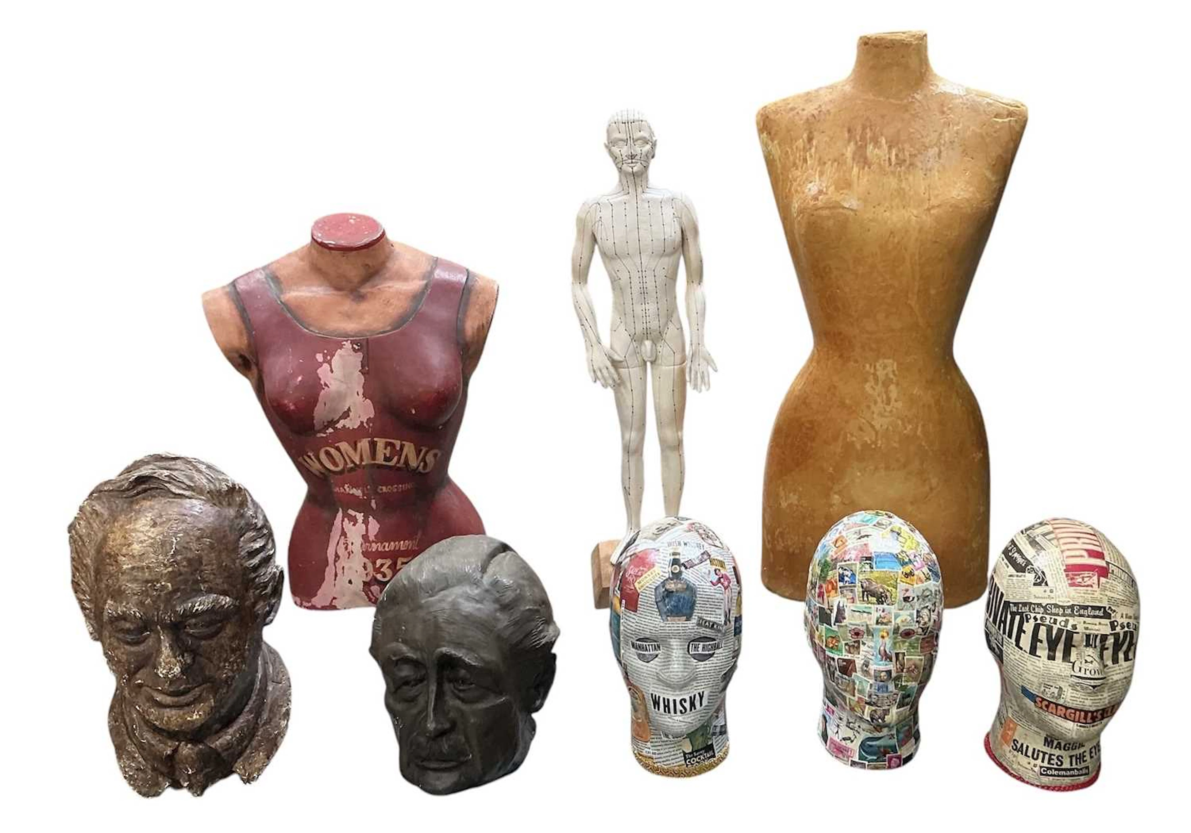 Two vintage mannequins including a painted fibreglass example
