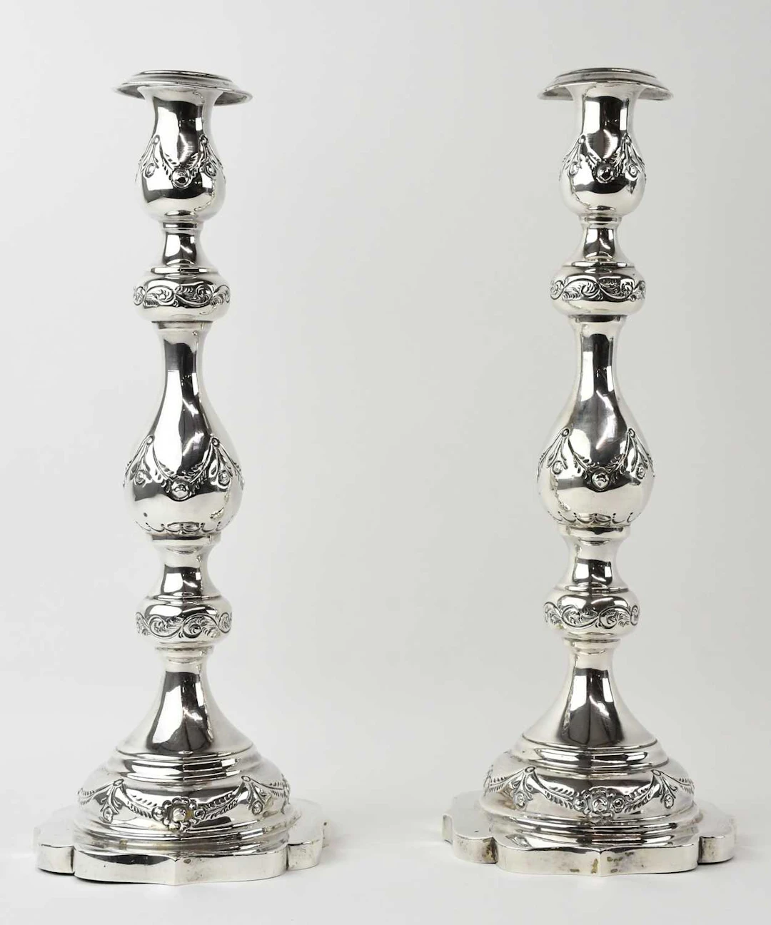 A pair of George V hallmarked silver candlesticks