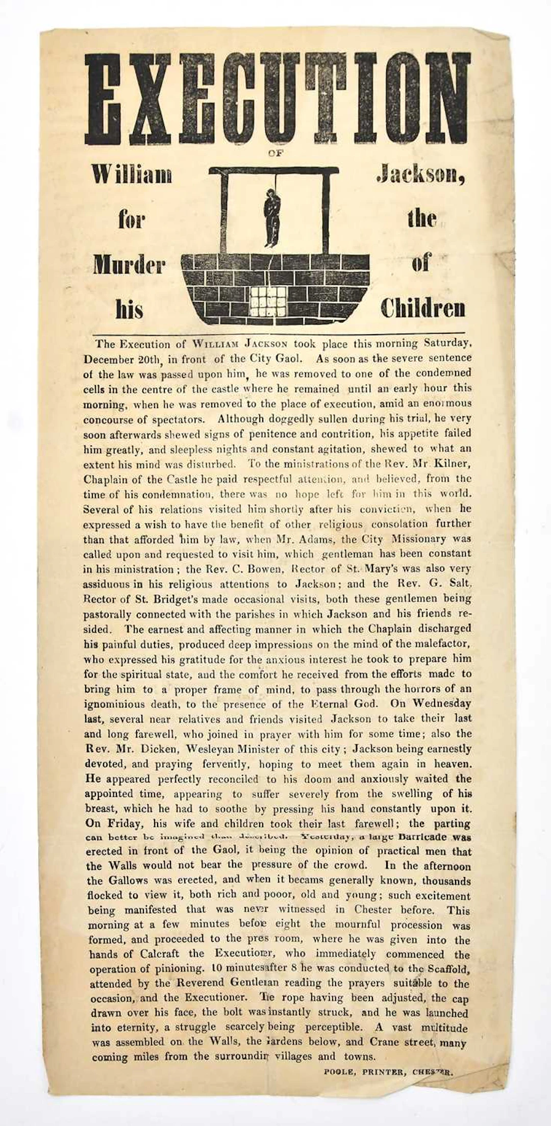 EXECUTION OF WILLIAM JACKSON FOR THE MURDER OF HIS CHILDREN