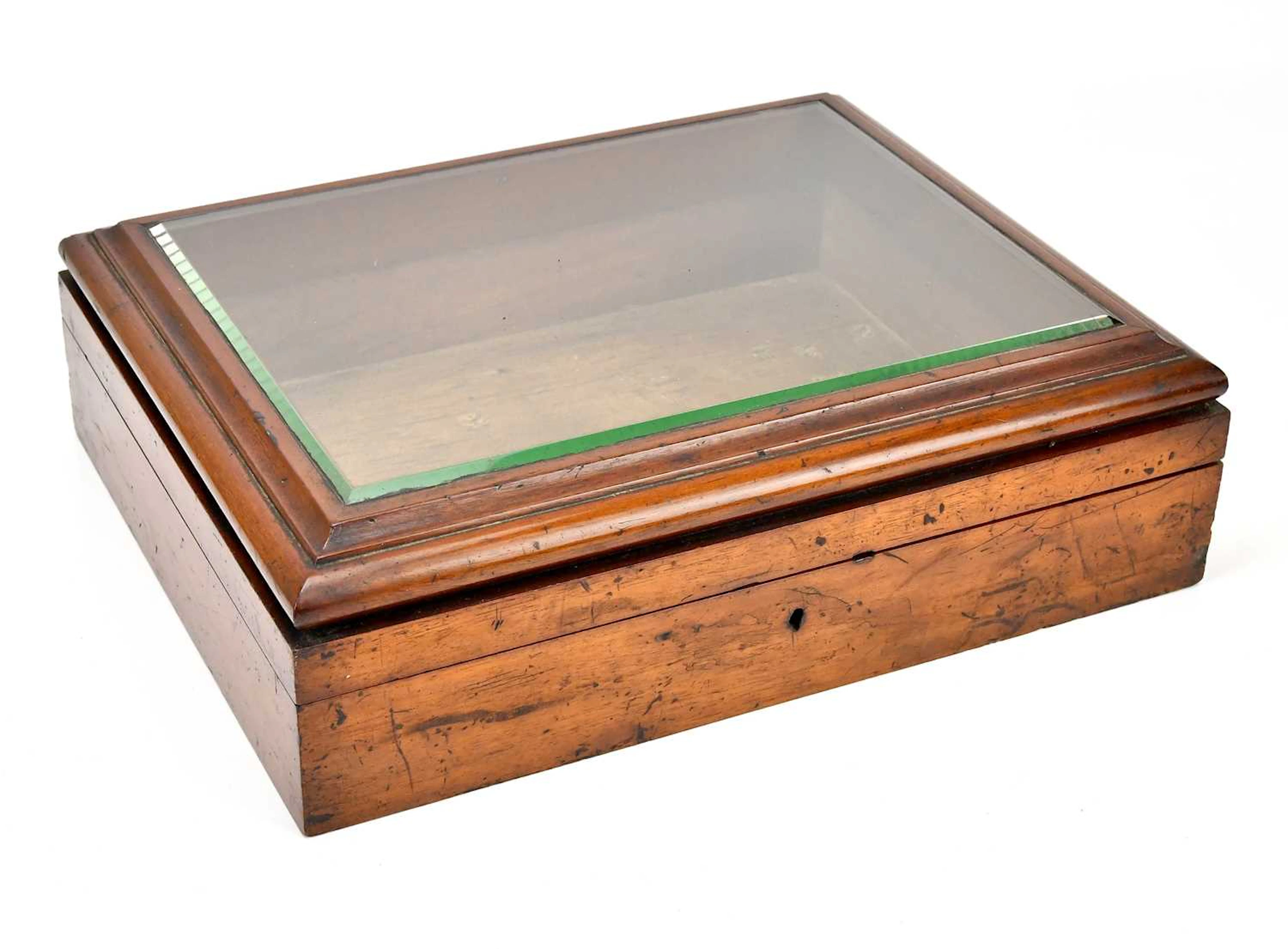 A Victorian mahogany table top display box