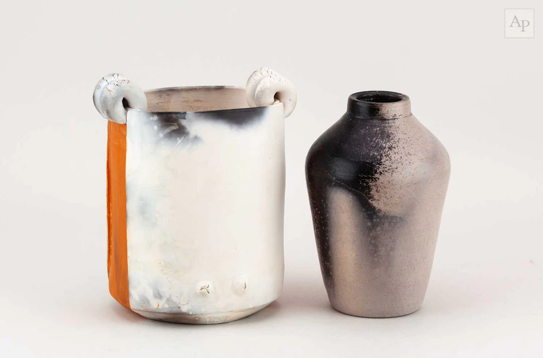 KARIN HESSENBERG (born 1944); an oval smoke-fired...