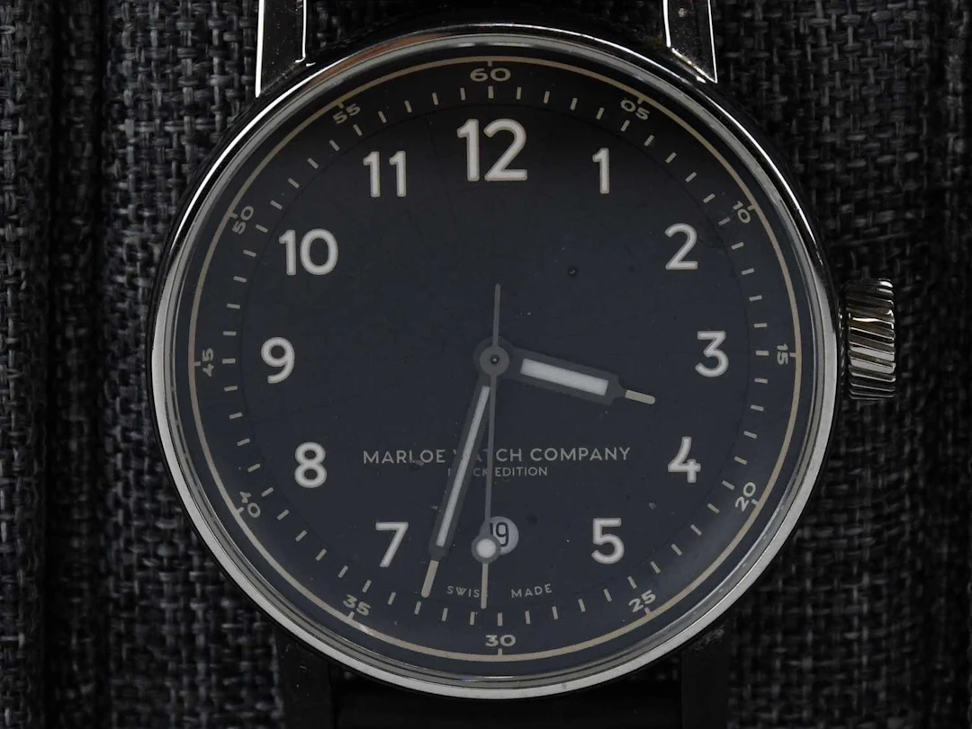 MARLOE WATCH COMPANY; a cased limited black edition...
