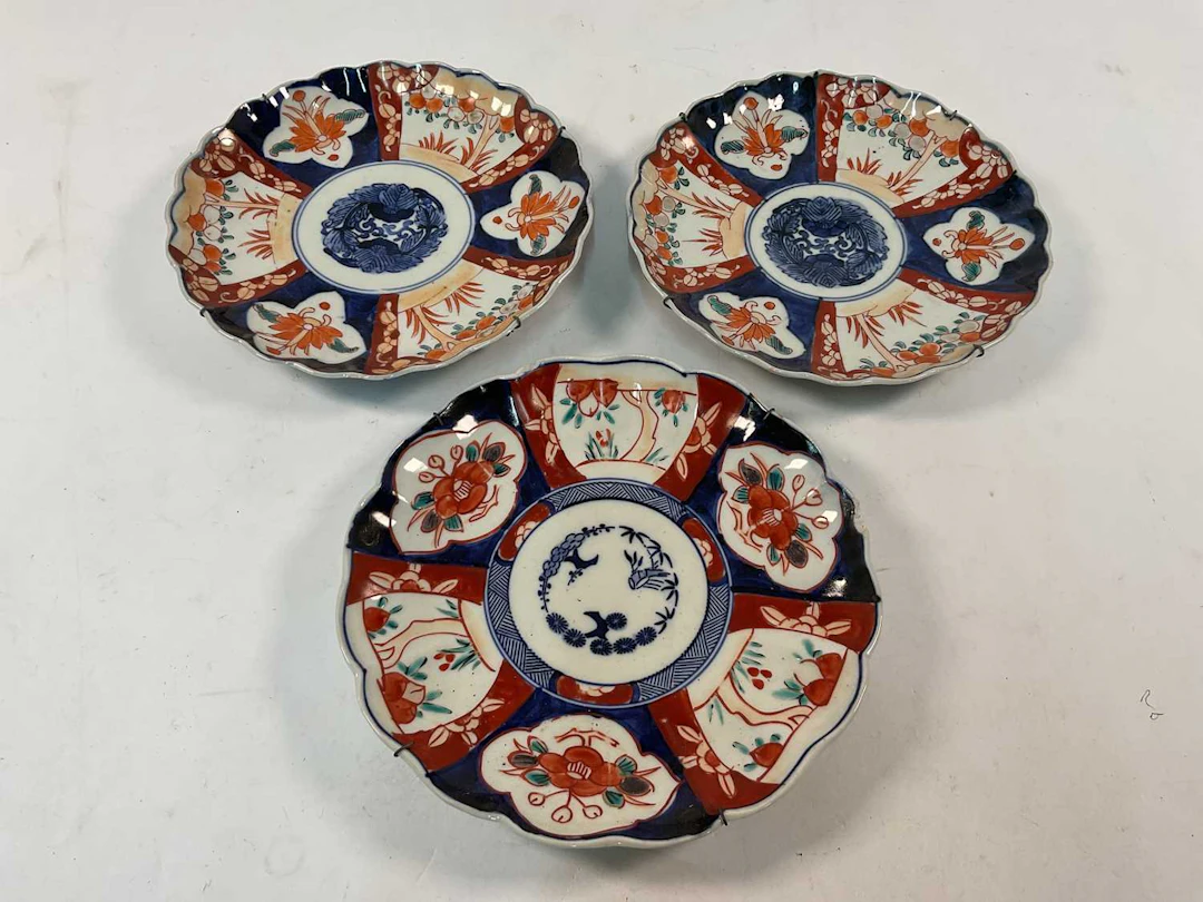 Three Imari plates