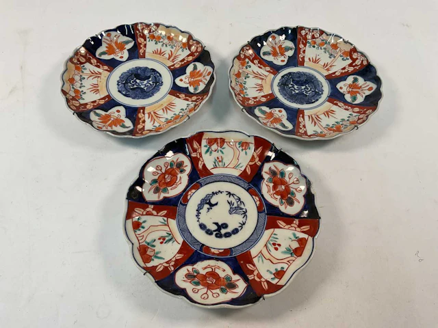 Three Imari plates