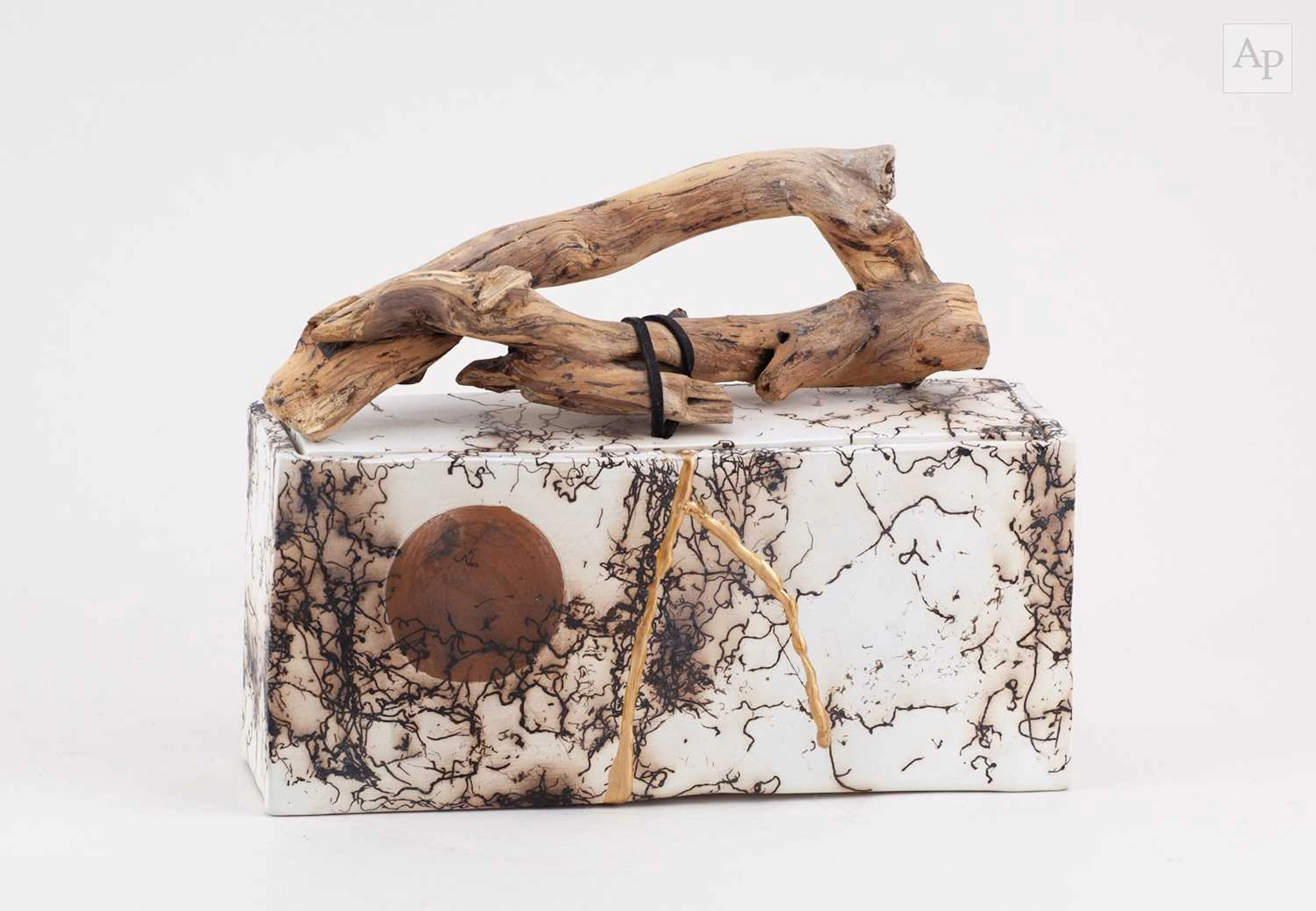 PAMELA BROADHURST; a rectangular horsehair raku box with...