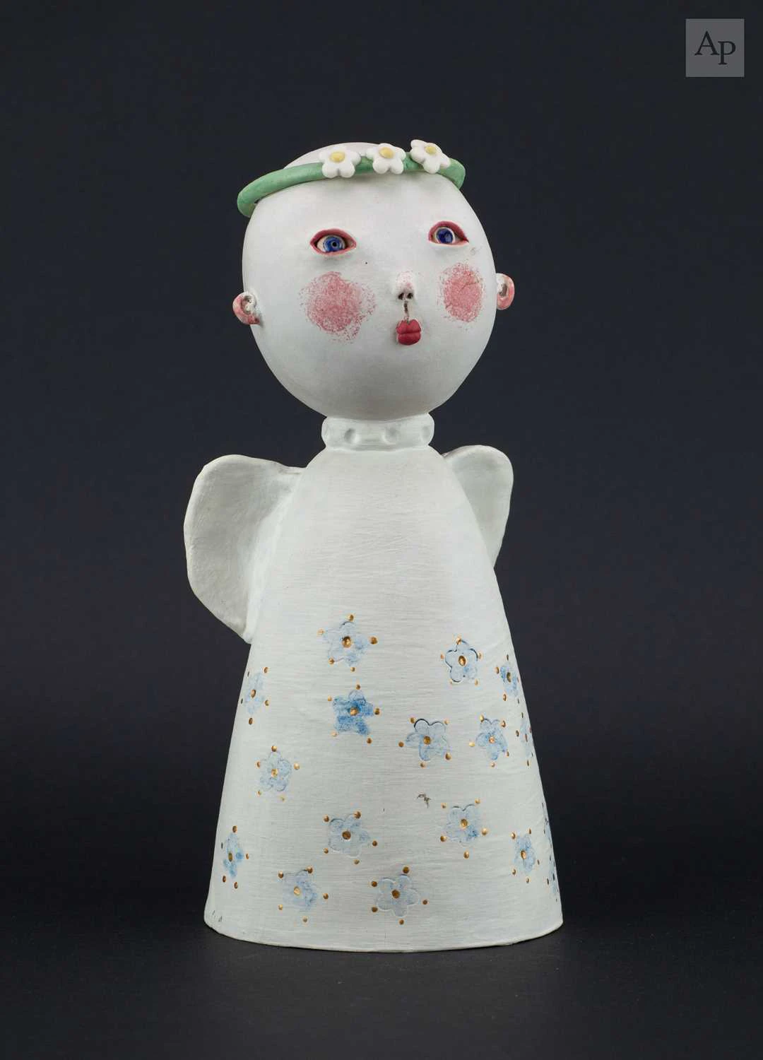 MIDORI TAKAKI; a stoneware sculpture of an angel