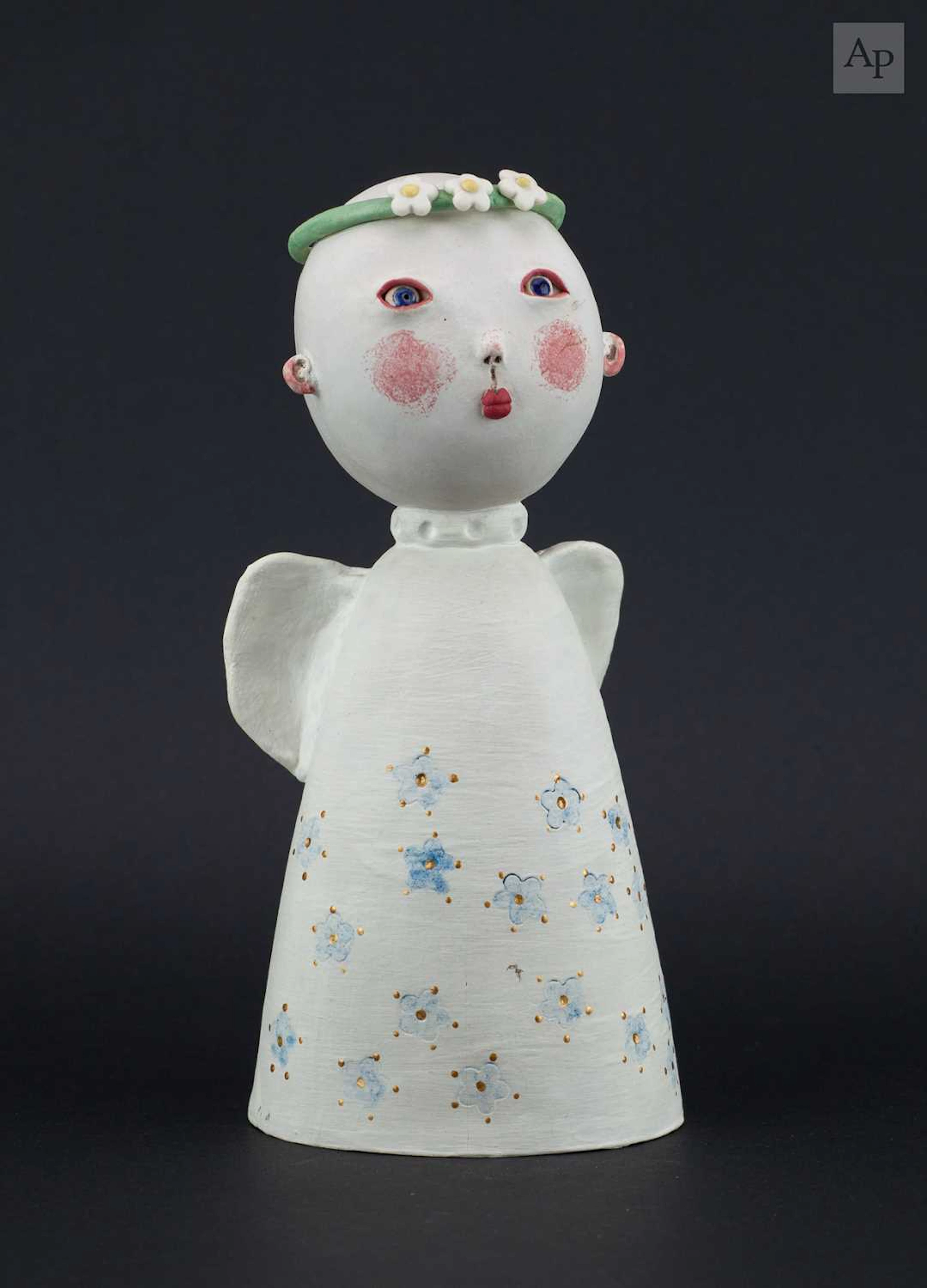 MIDORI TAKAKI; a stoneware sculpture of an angel