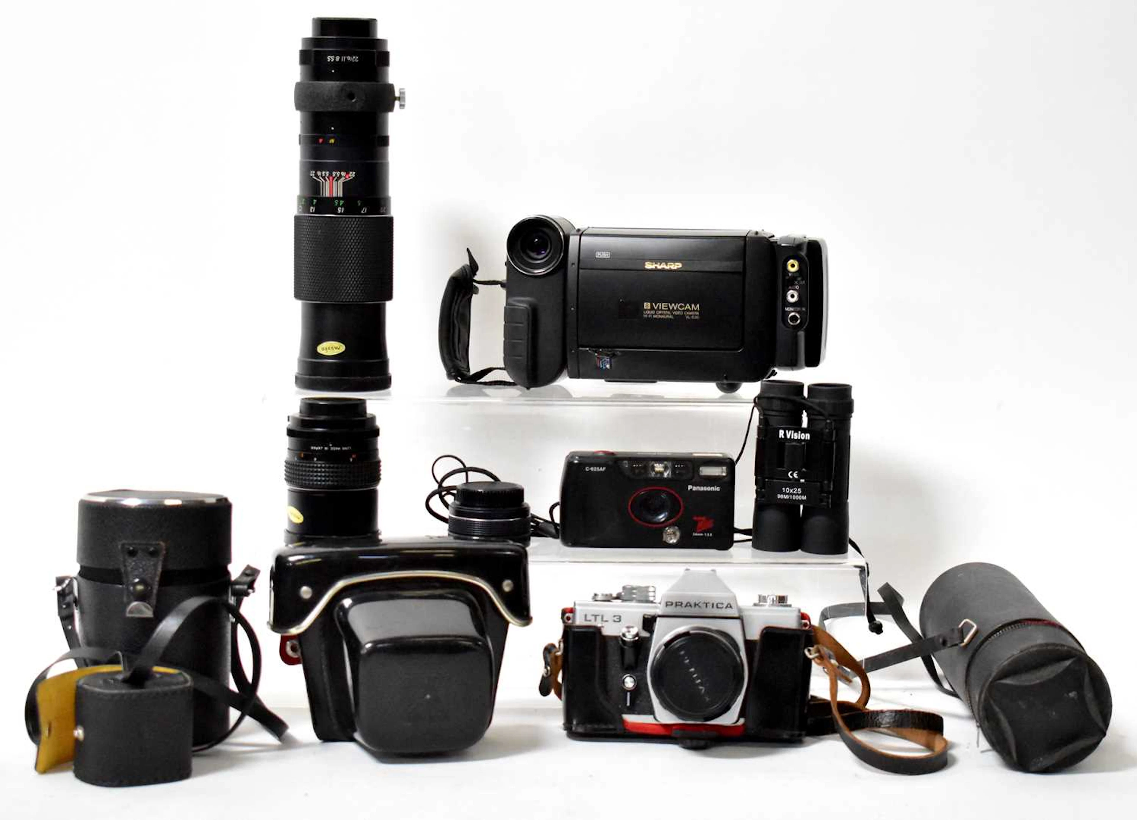 A small collection of cameras and equipment