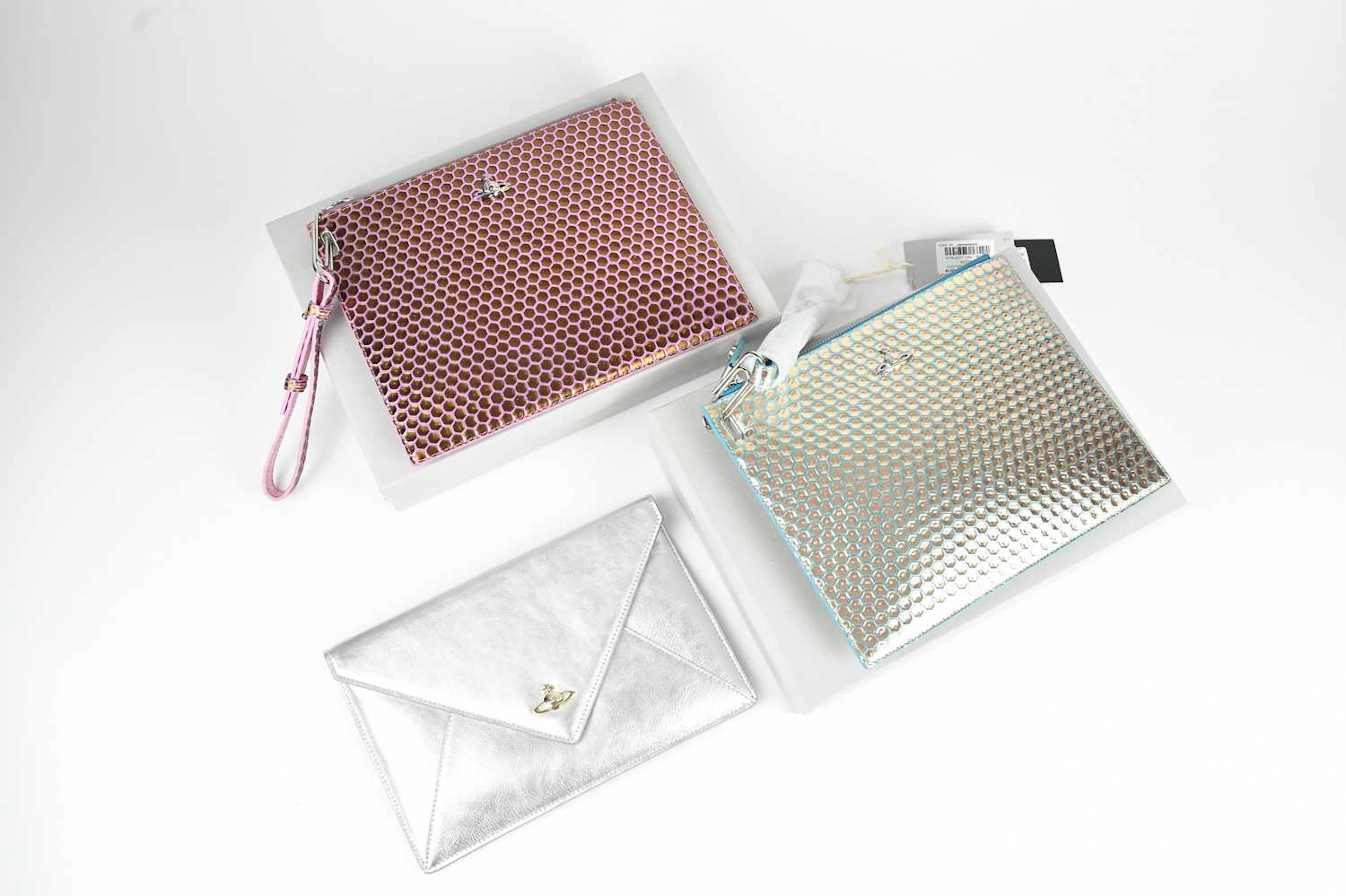 VIVIENNE WESTWOOD; a pink and a turquoise blue Venice pouch