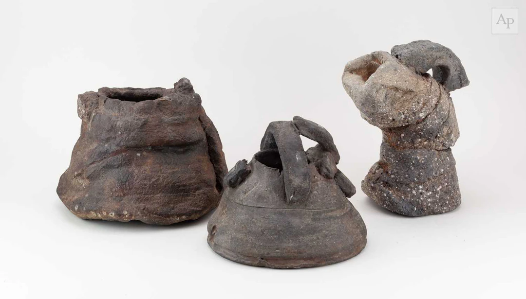 CHARLES BOUND (born 1939); a wood fired stoneware vessel...
