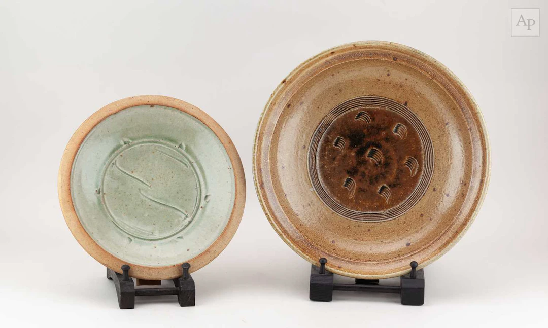 PHIL ROGERS (1951-2020); a large salt glazed dish with...