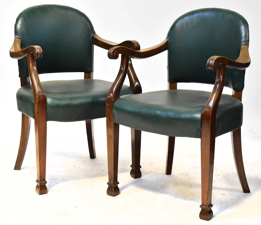 A pair of mahogany library/office chairs