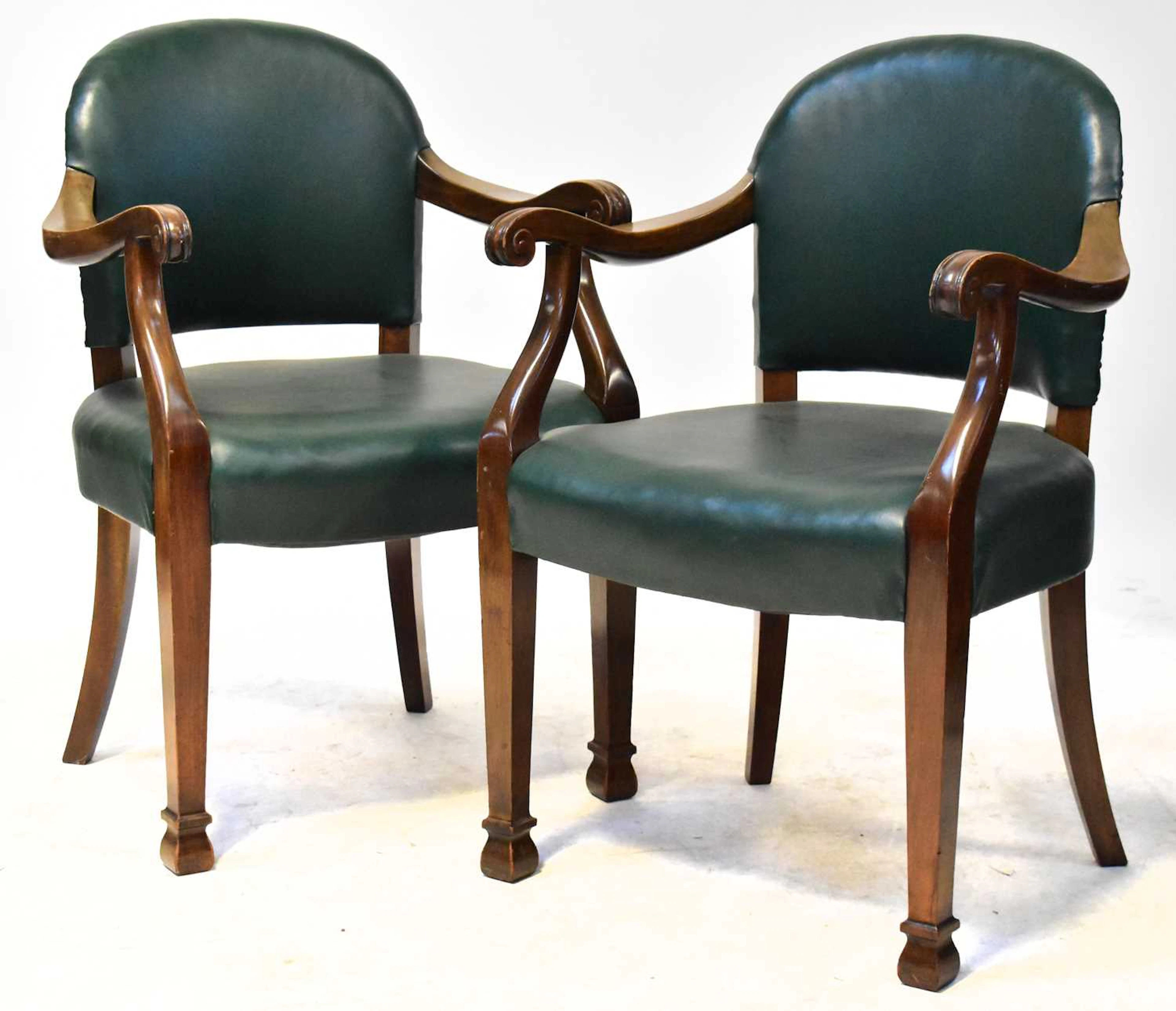 A pair of mahogany library/office chairs