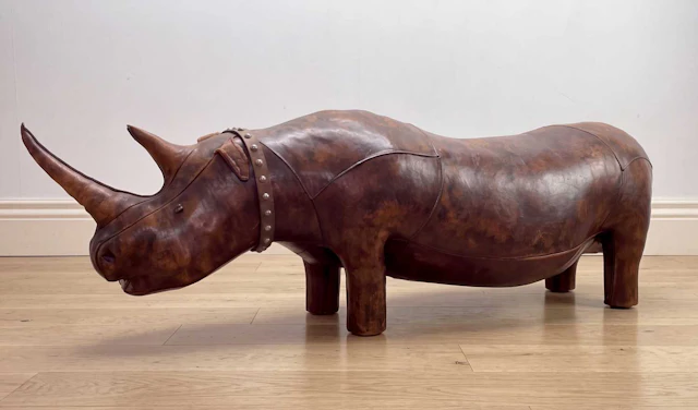 LIBERTY OF LONDON; a large leather rhinoceros