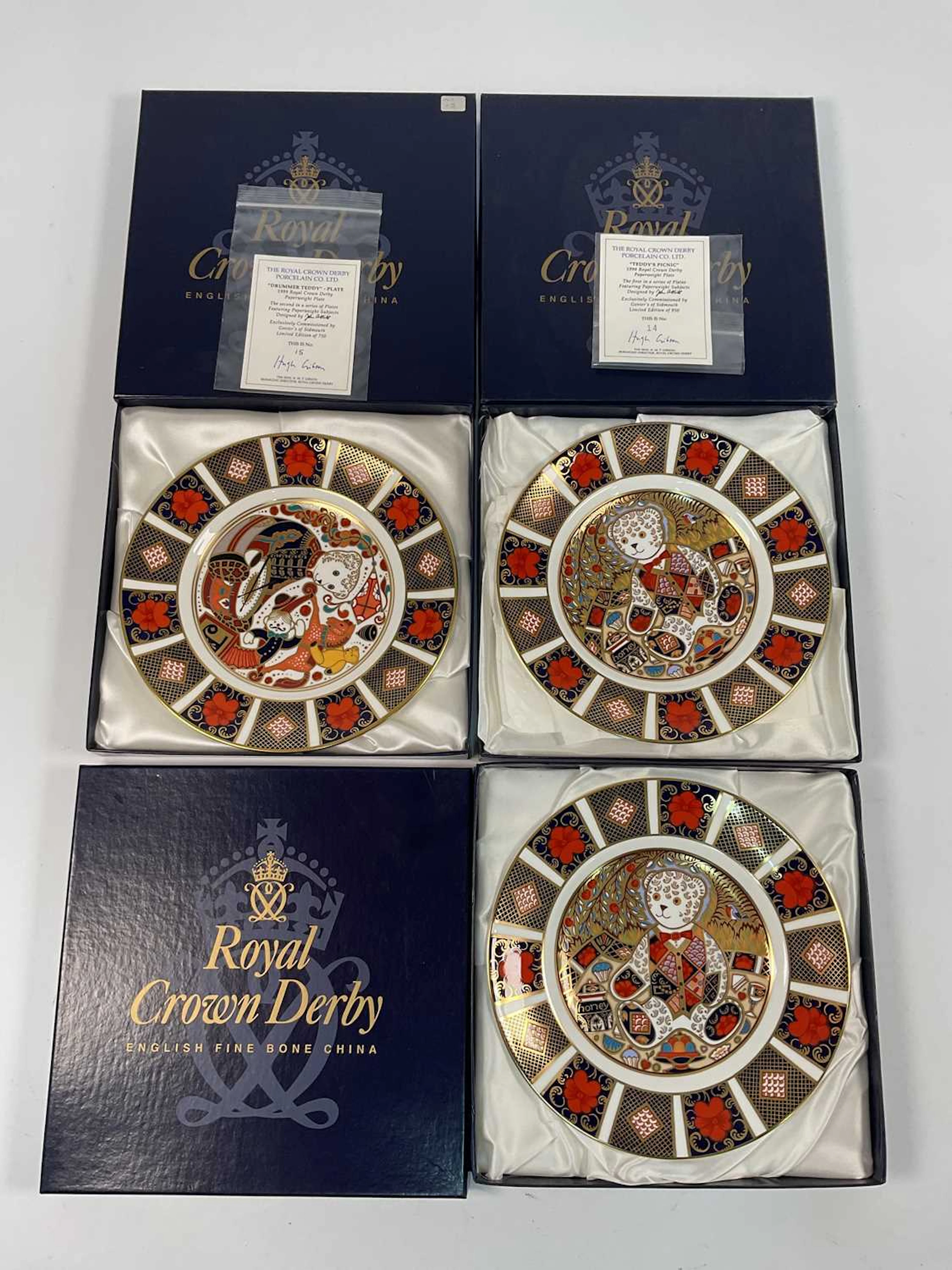 ROYAL CROWN DERBY; 'Drummer Teddy' limited edition plate no 15 of 750