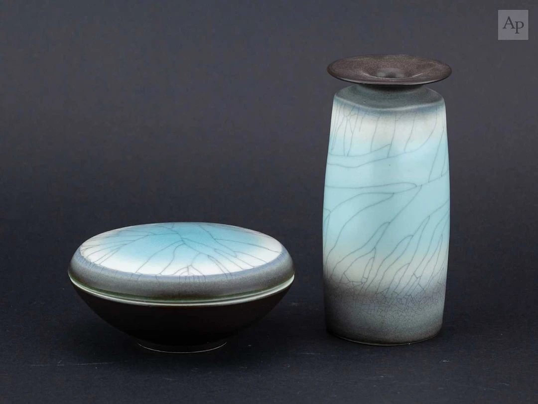 DAVID JAMES WHITE (1934-2011); a small porcelain bottle...