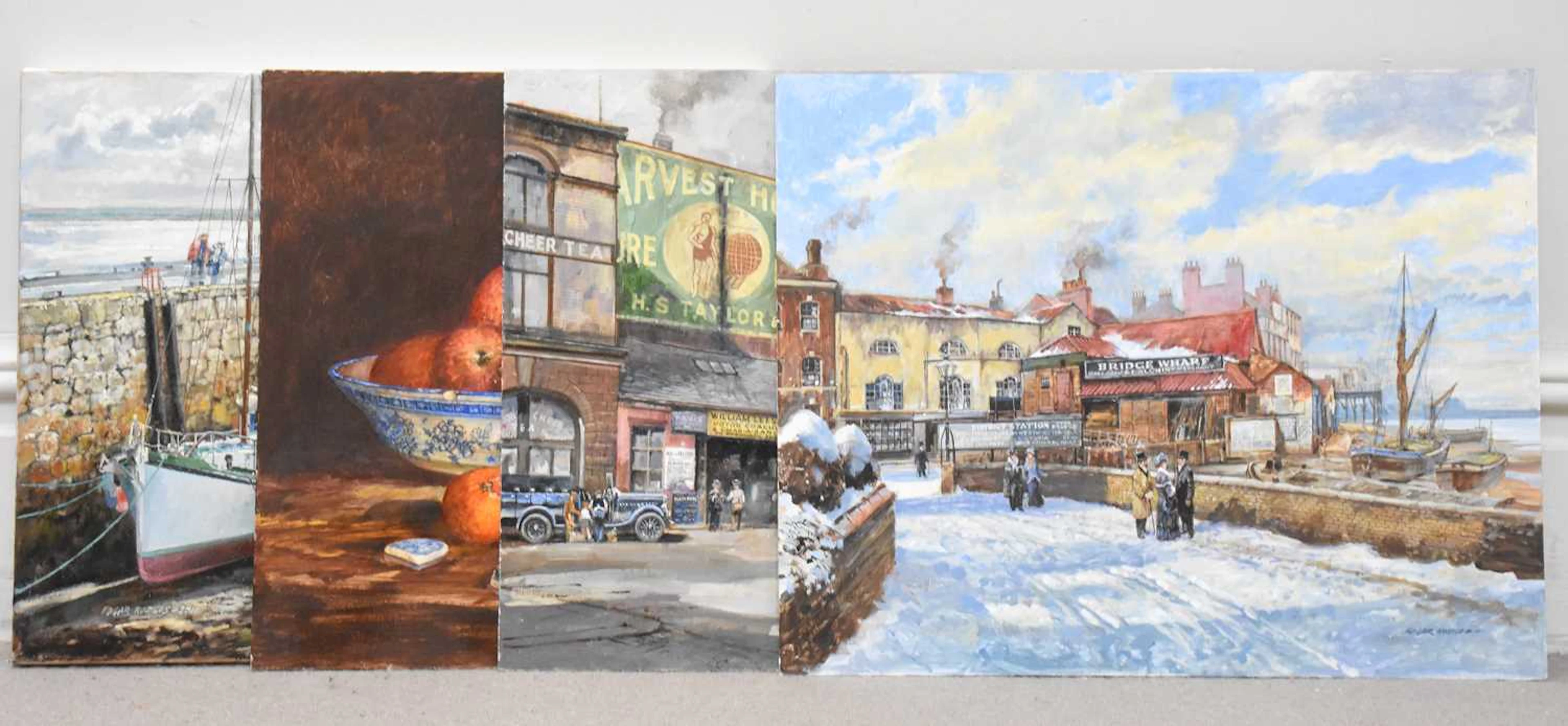 EDGAR HODGES (1928-2025); four oil paintings including an...