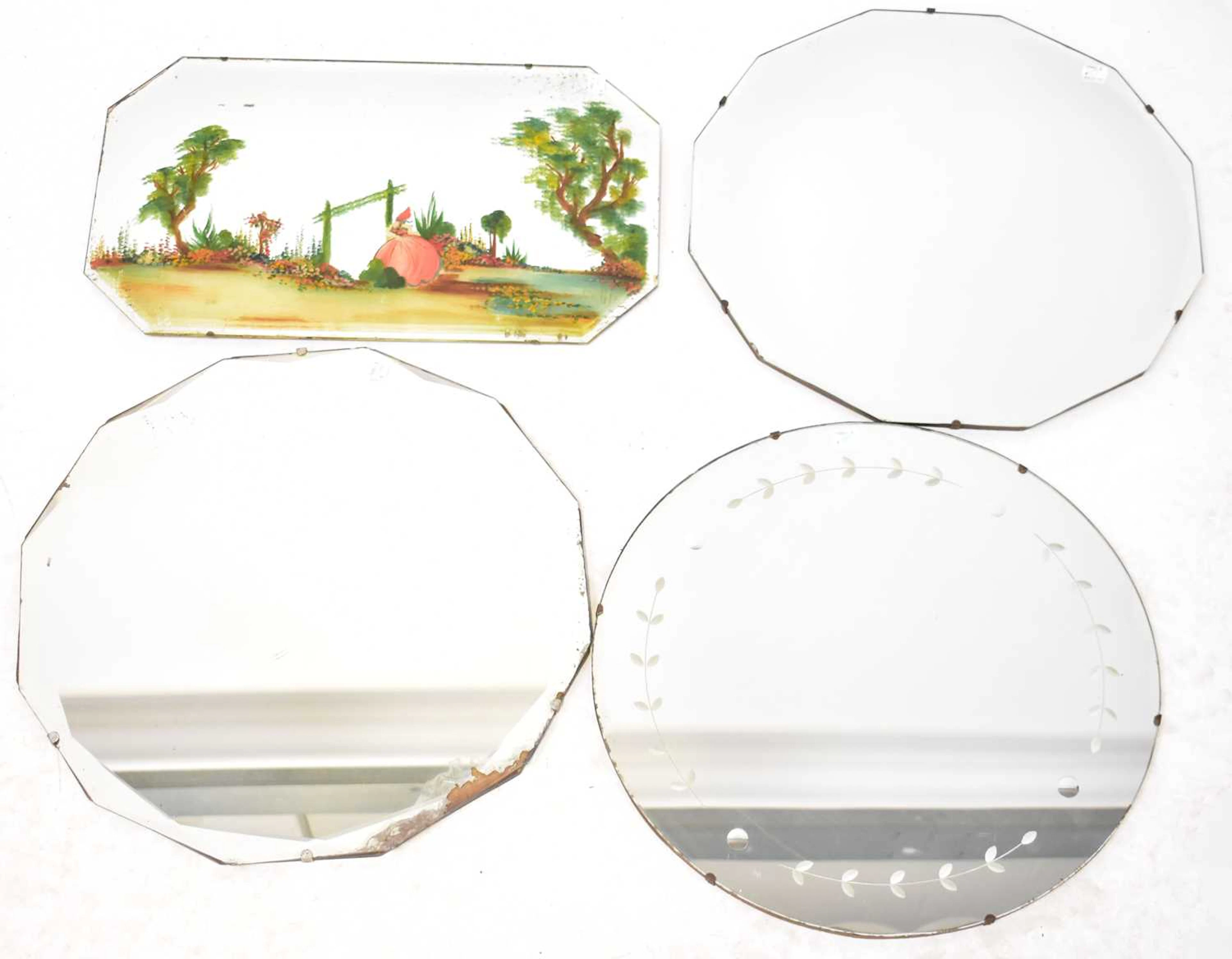 Four Art Deco wall mirrors