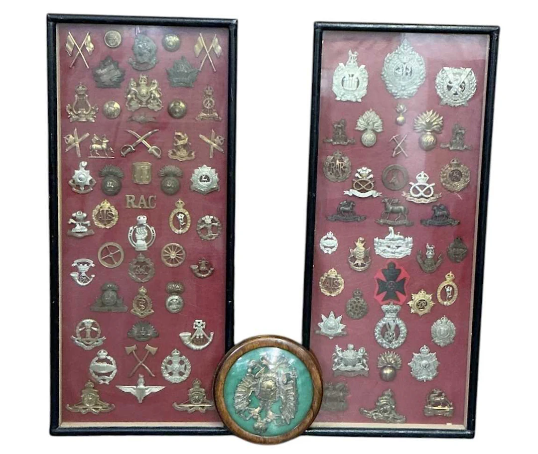 A pair of framed and glazed montages of early 20th...