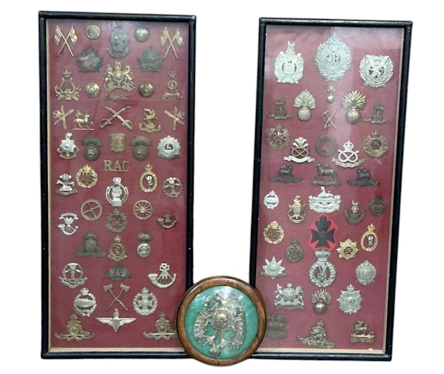 A pair of framed and glazed montages of early 20th...