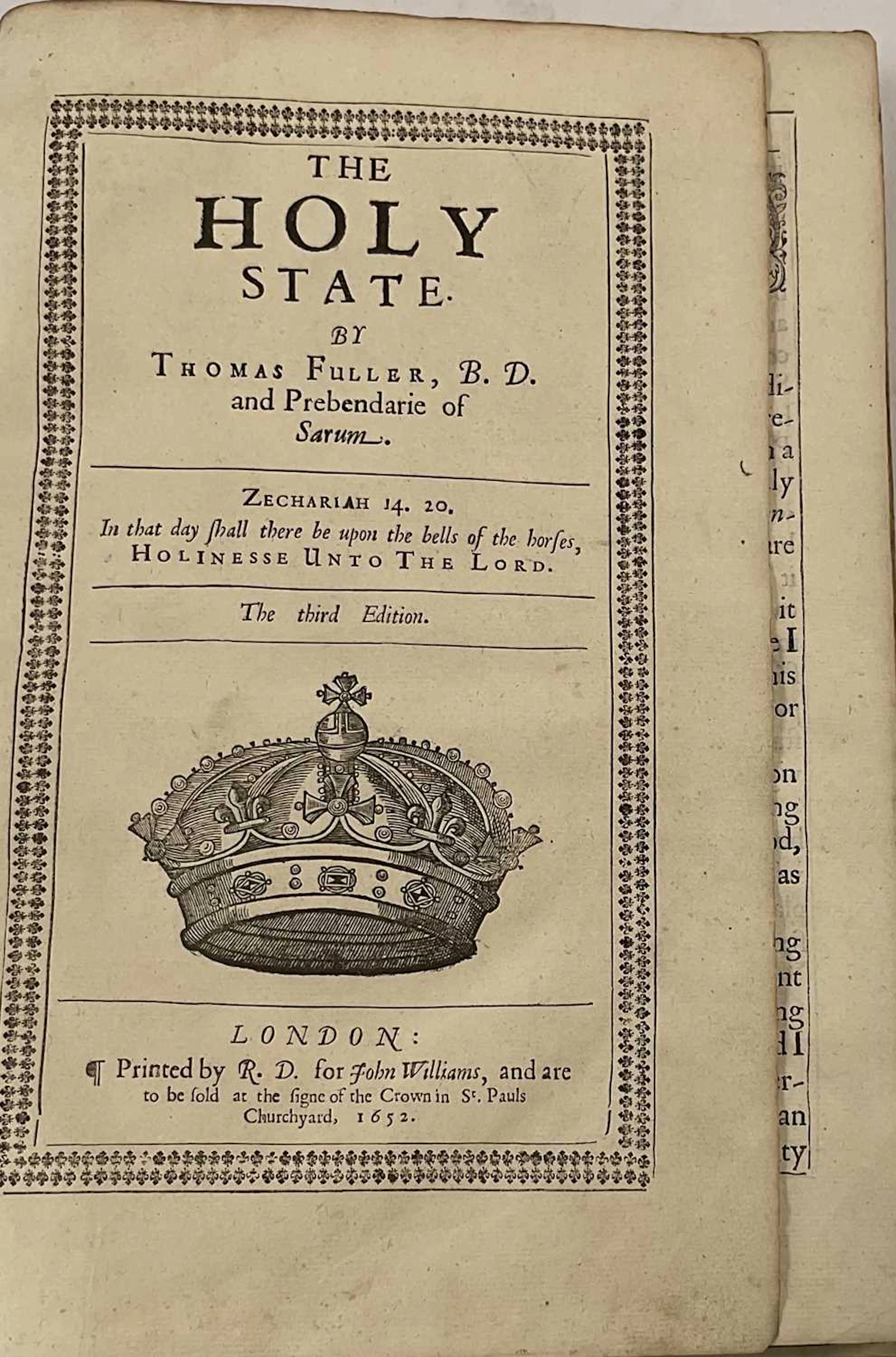THOMAS FULLER; The Holy State