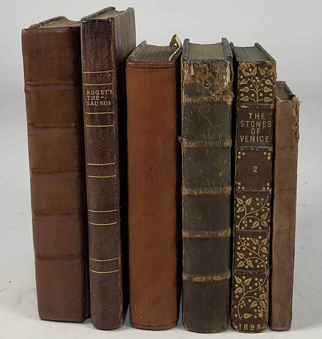 A collection of six books bound by