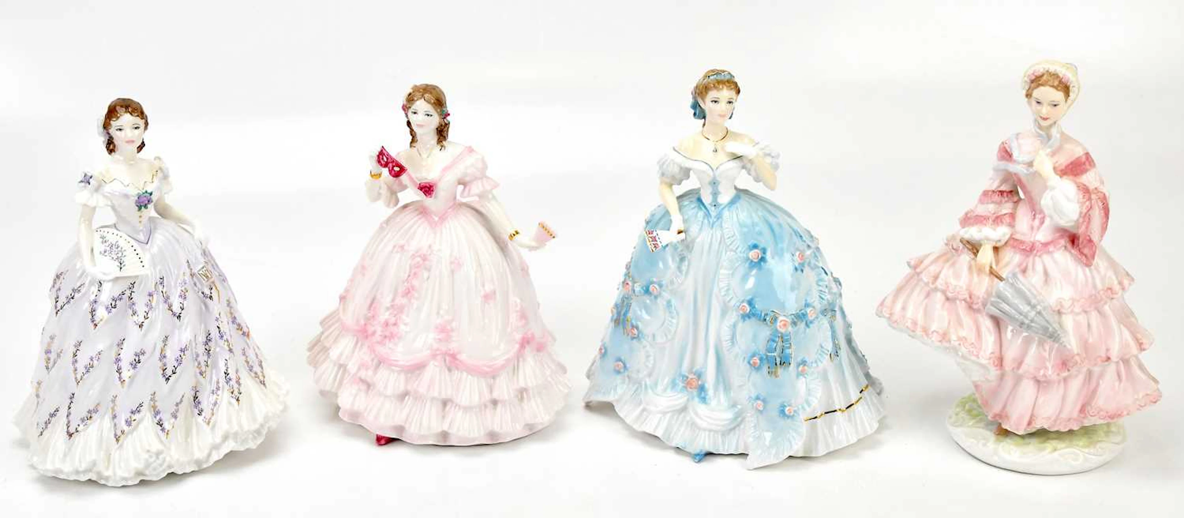 ROYAL WORCESTER; four figures comprising 'The Masquerade Begins'