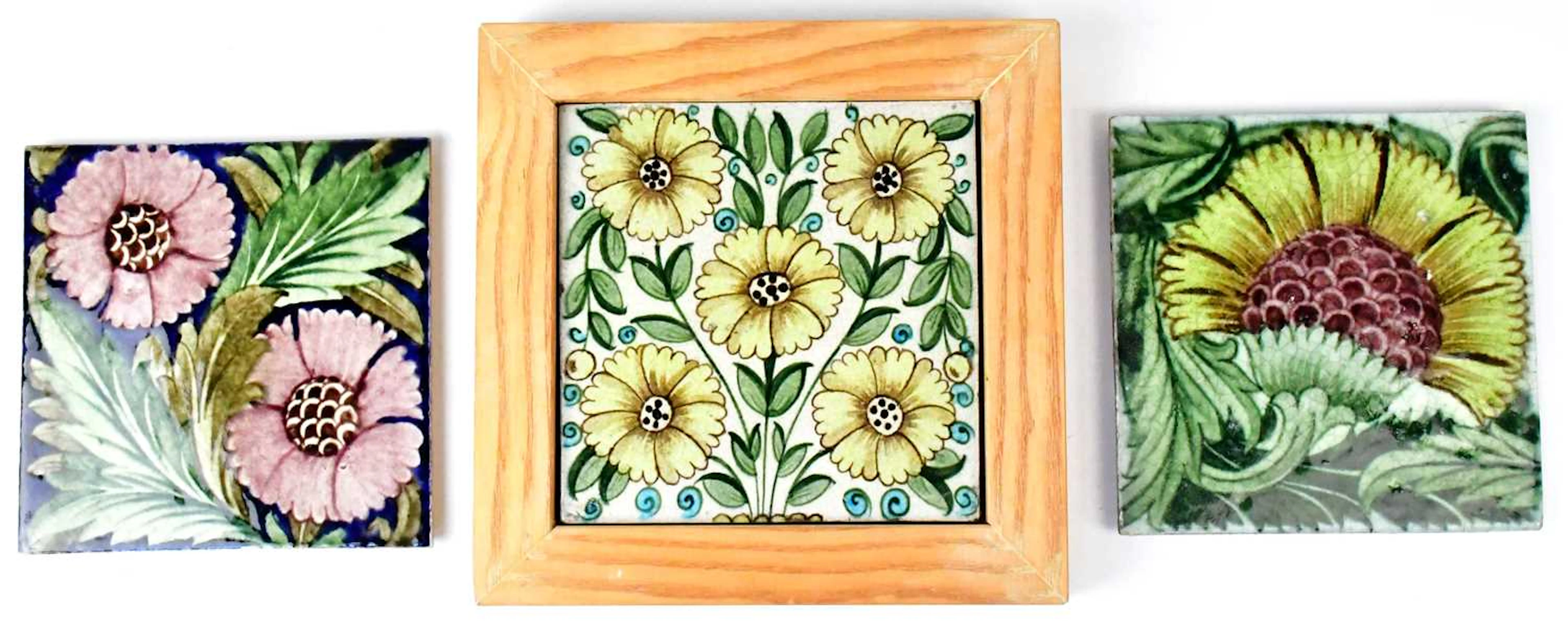 WILLIAM DE MORGAN (1839-1917); three ceramic tiles