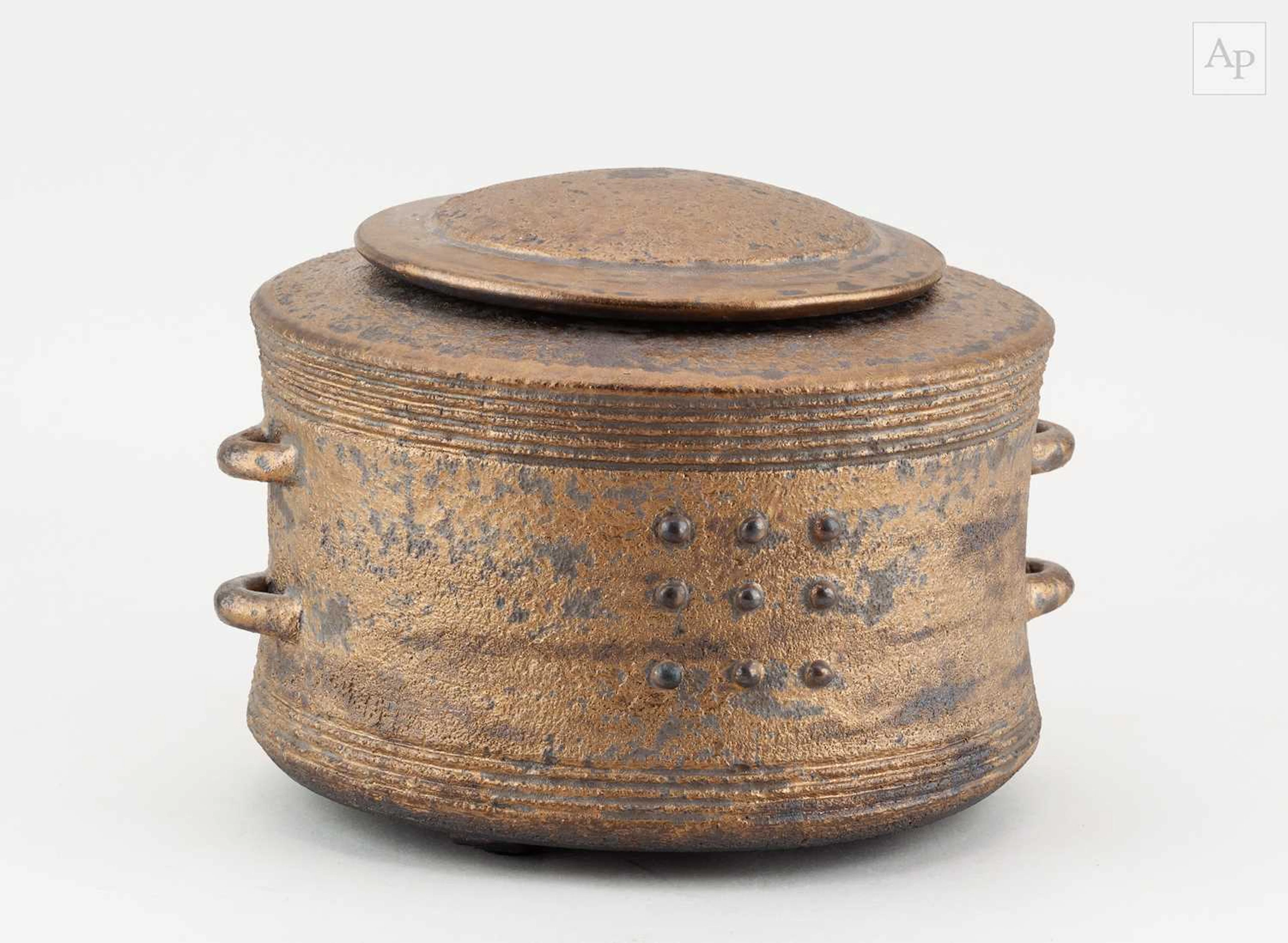 JASON WASON (born 1946); a lugged stoneware vessel and...