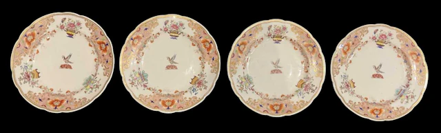 CHAMBERLAIN WORCESTER; a set of four 18th/19th century...